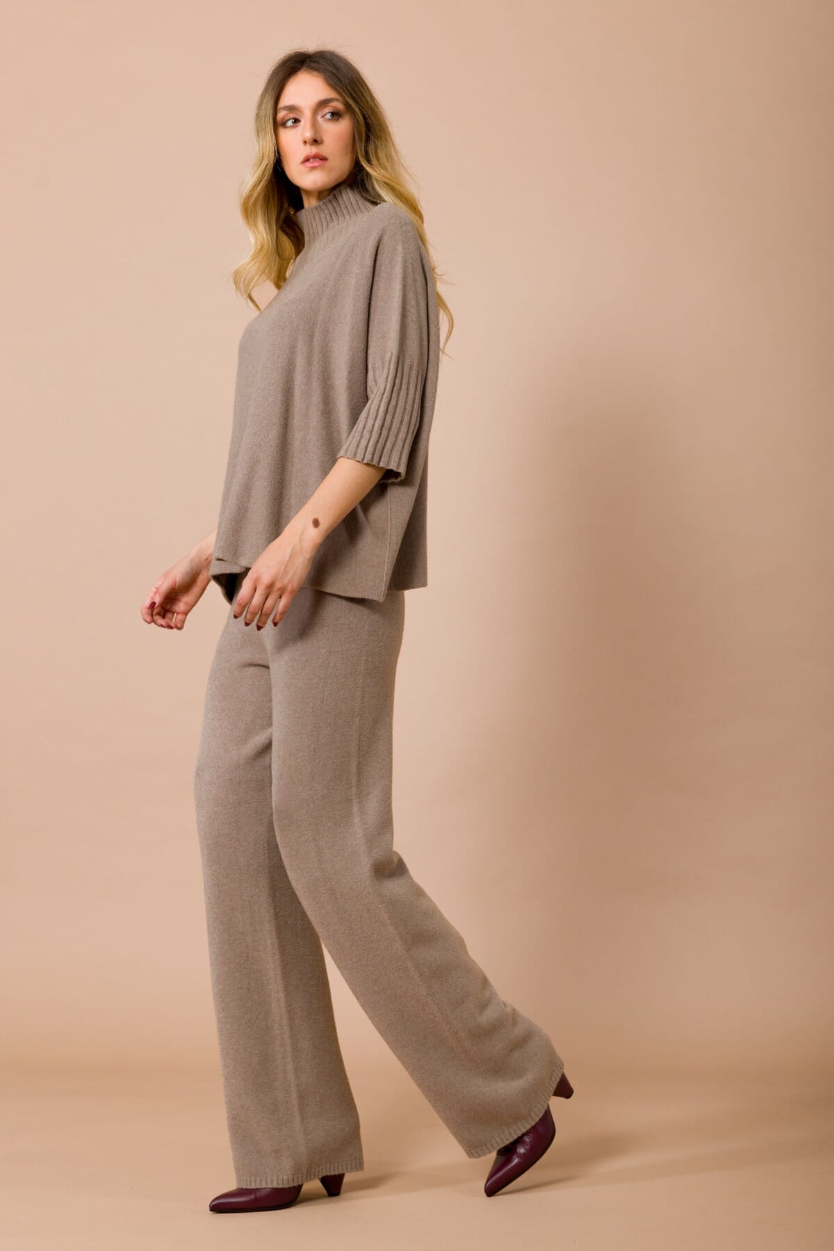 Maglia Oversize Con Collo Alto E Manica A 3/4 Maryley