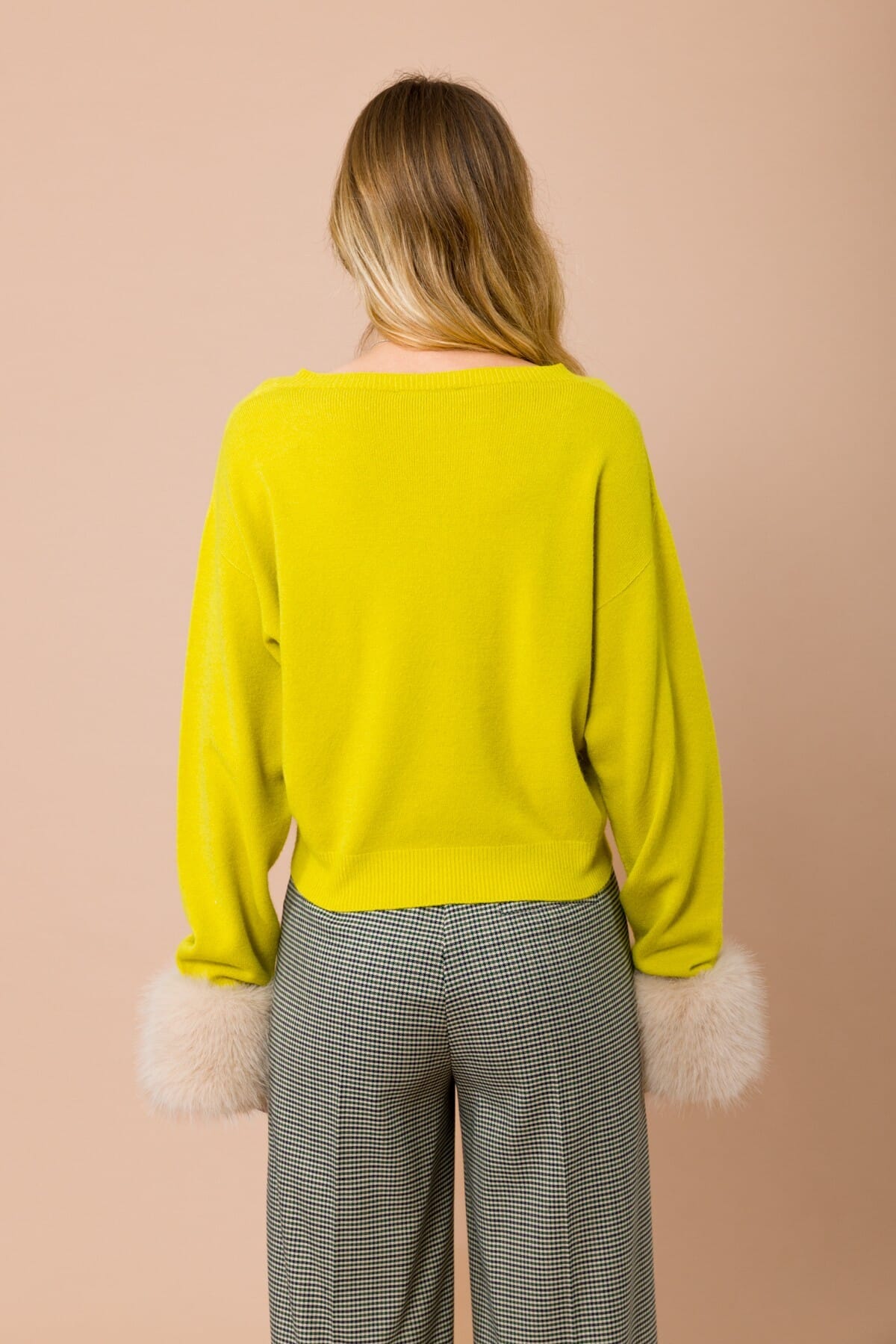 Maglia Girocollo Con Polsi In Eco Pelliccia Staccabili Maryley