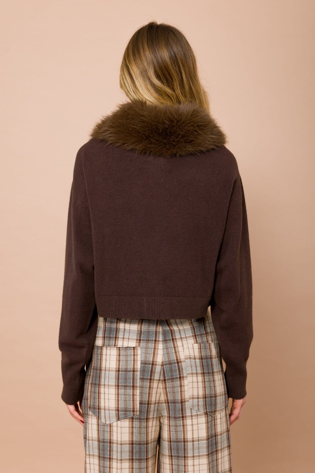 Cardigan Con Collo In Ecopelliccia Staccabile Maryley