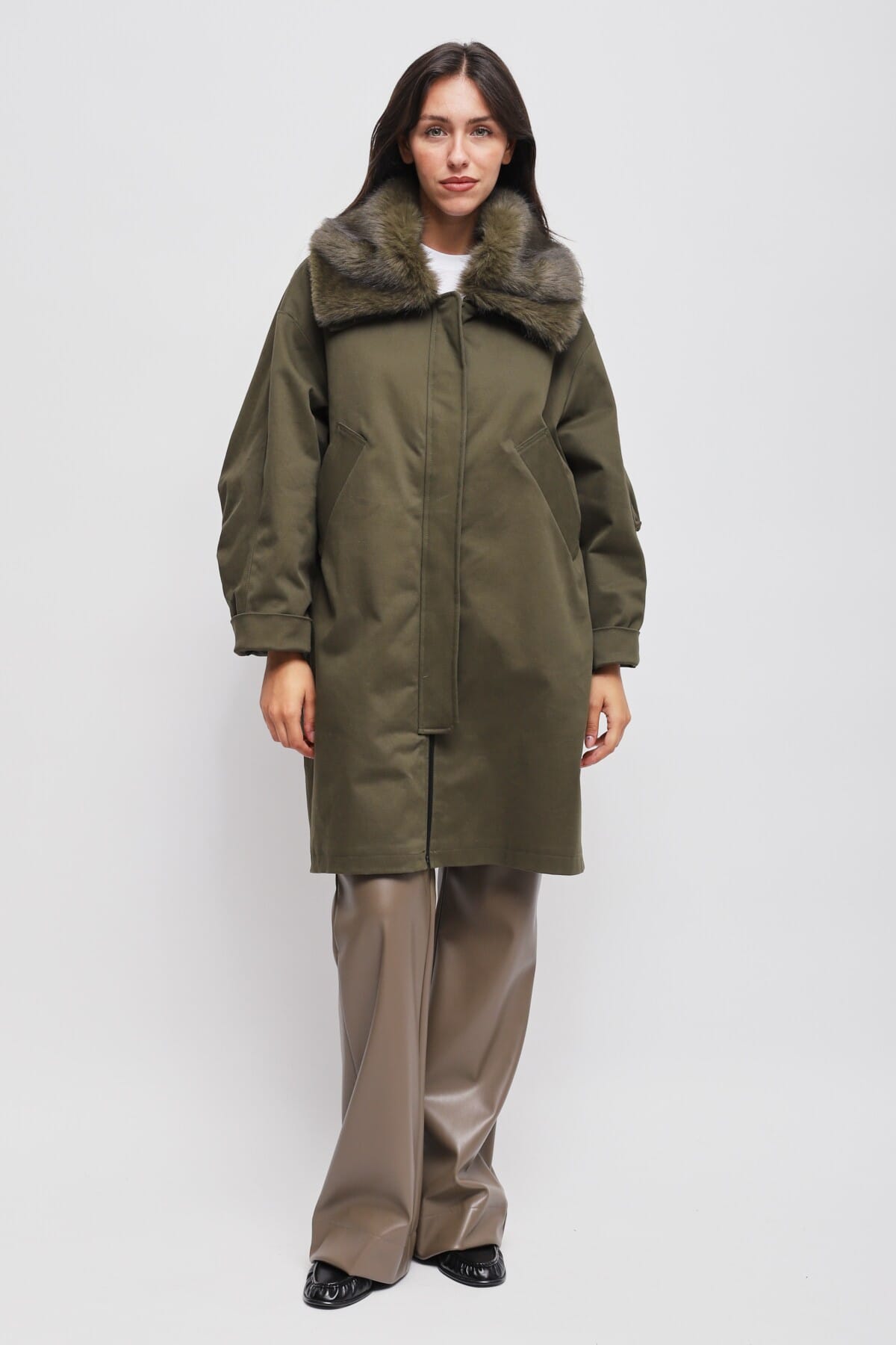 Parka Over Con Collo In Ecopelliccia Rimovibile Maryley