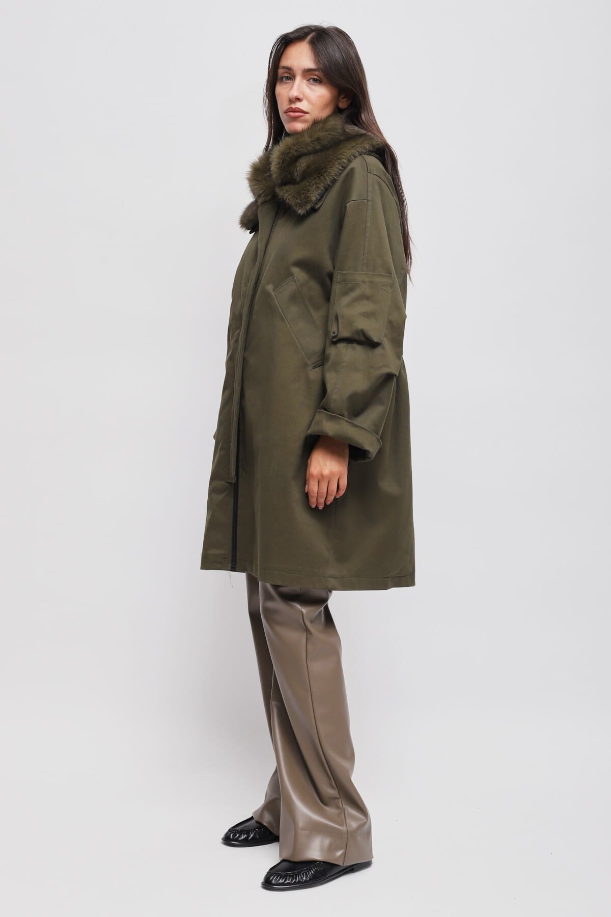 Parka Over Con Collo In Ecopelliccia Rimovibile Maryley