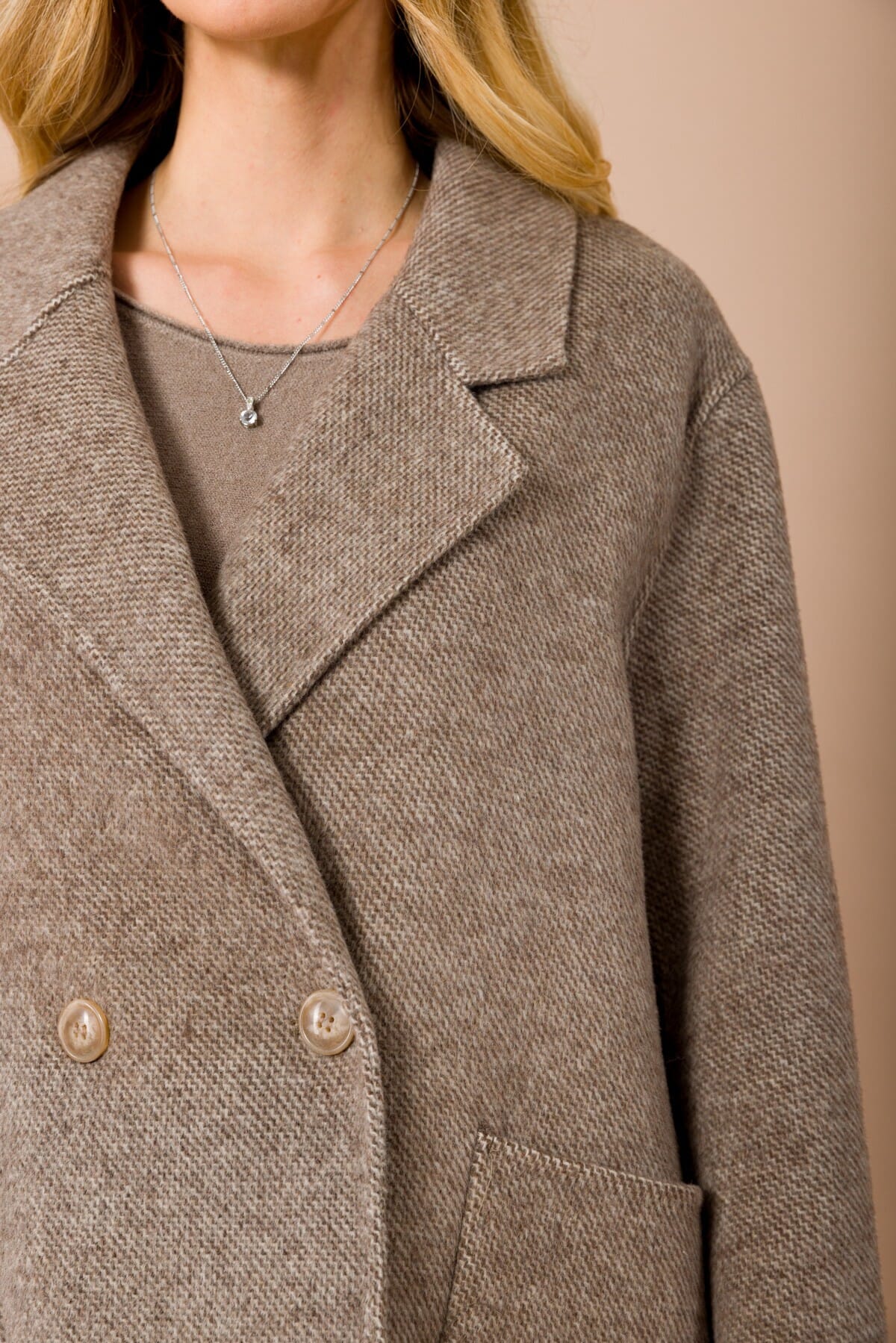 Cappotto Corto Doppiopetto Sfoderato Con Tasche Applicate Maryley