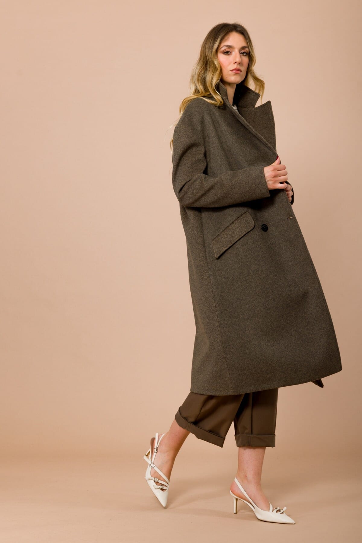 Cappotto Oversize Doppiopetto Foderato Maryley