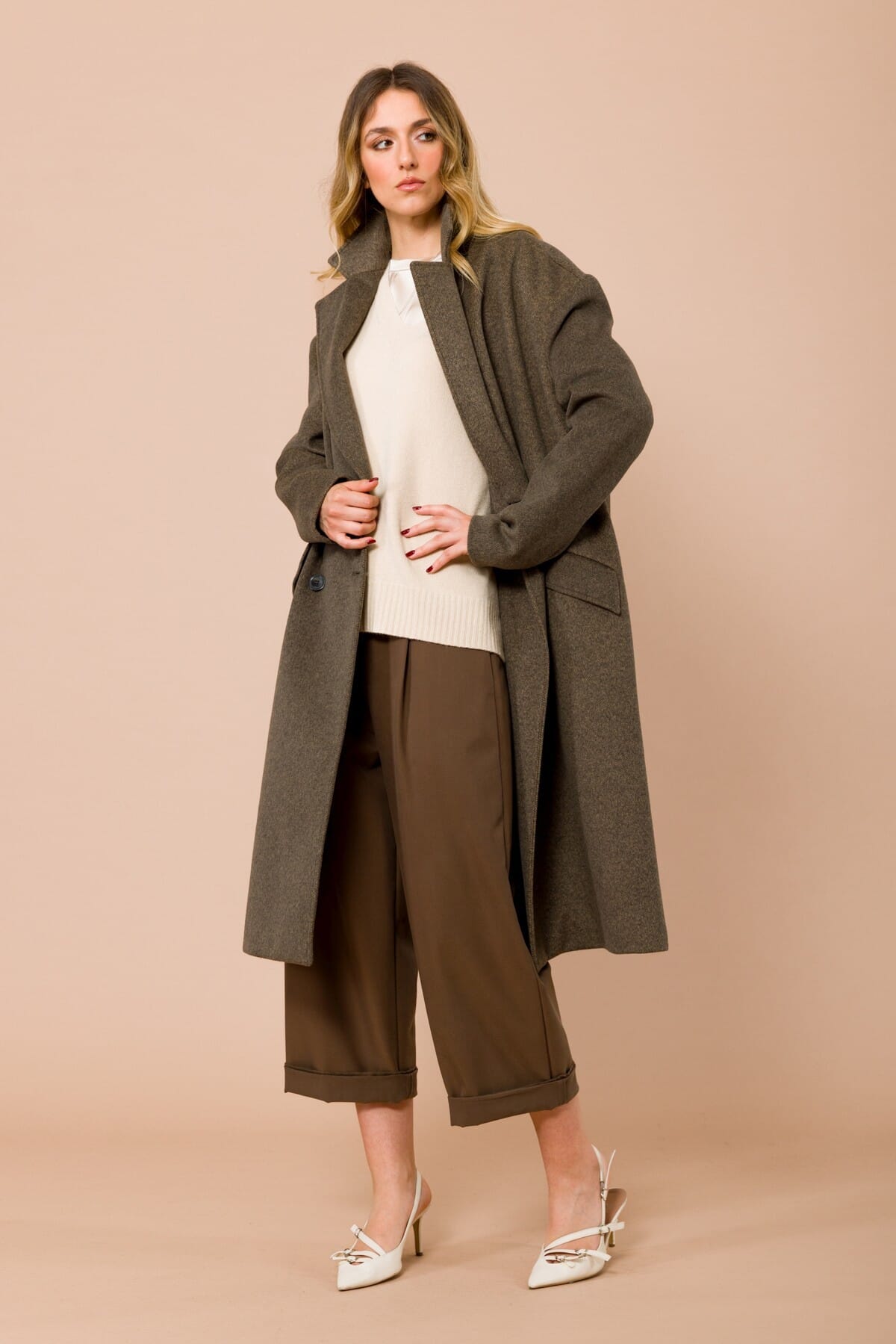 Cappotto Oversize Doppiopetto Foderato Maryley