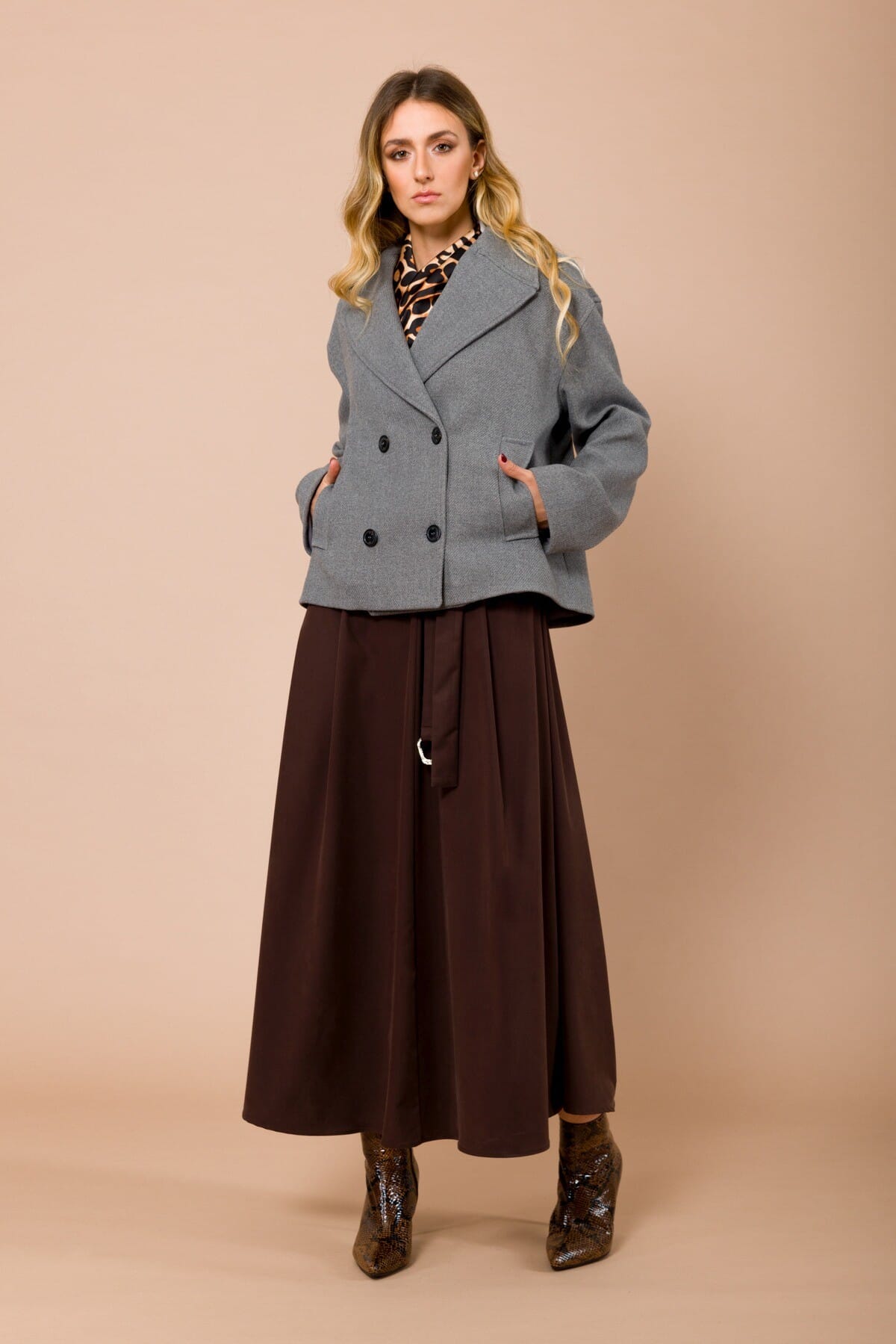 Cappotto Corto Doppiopetto Con Collo A Lancia Maryley