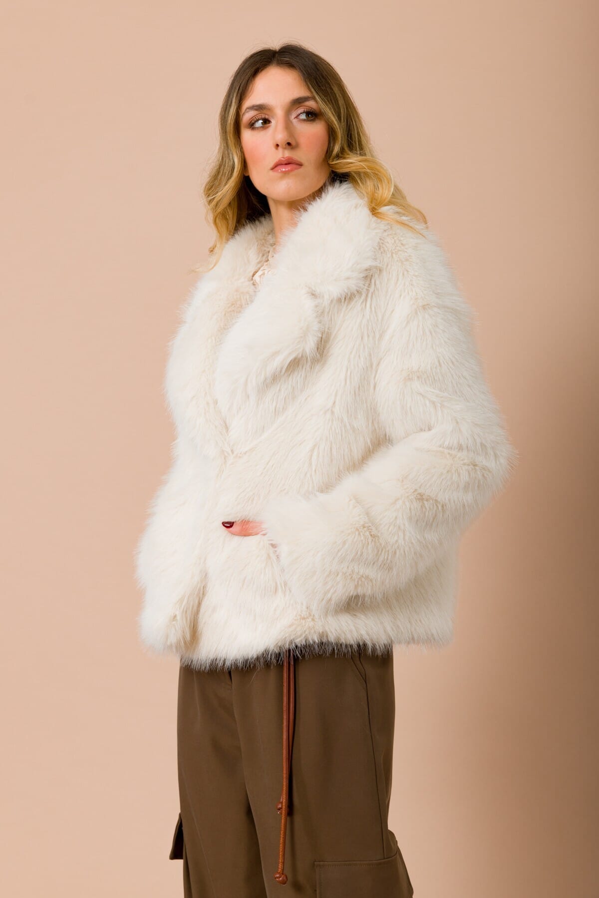 Ecopelliccia Doppiopetto Con Collo Rever Maryley