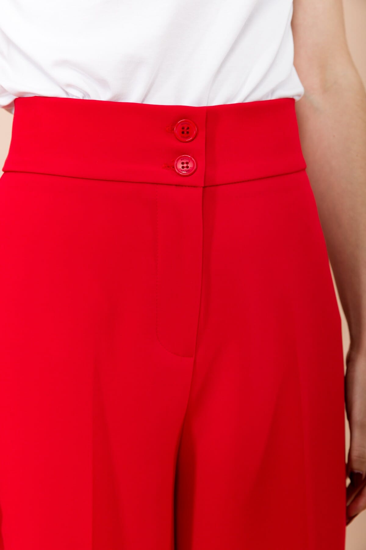 Pantalone Palazzo A Vita Alta Con Doppio Bottone In Pasta Maryley