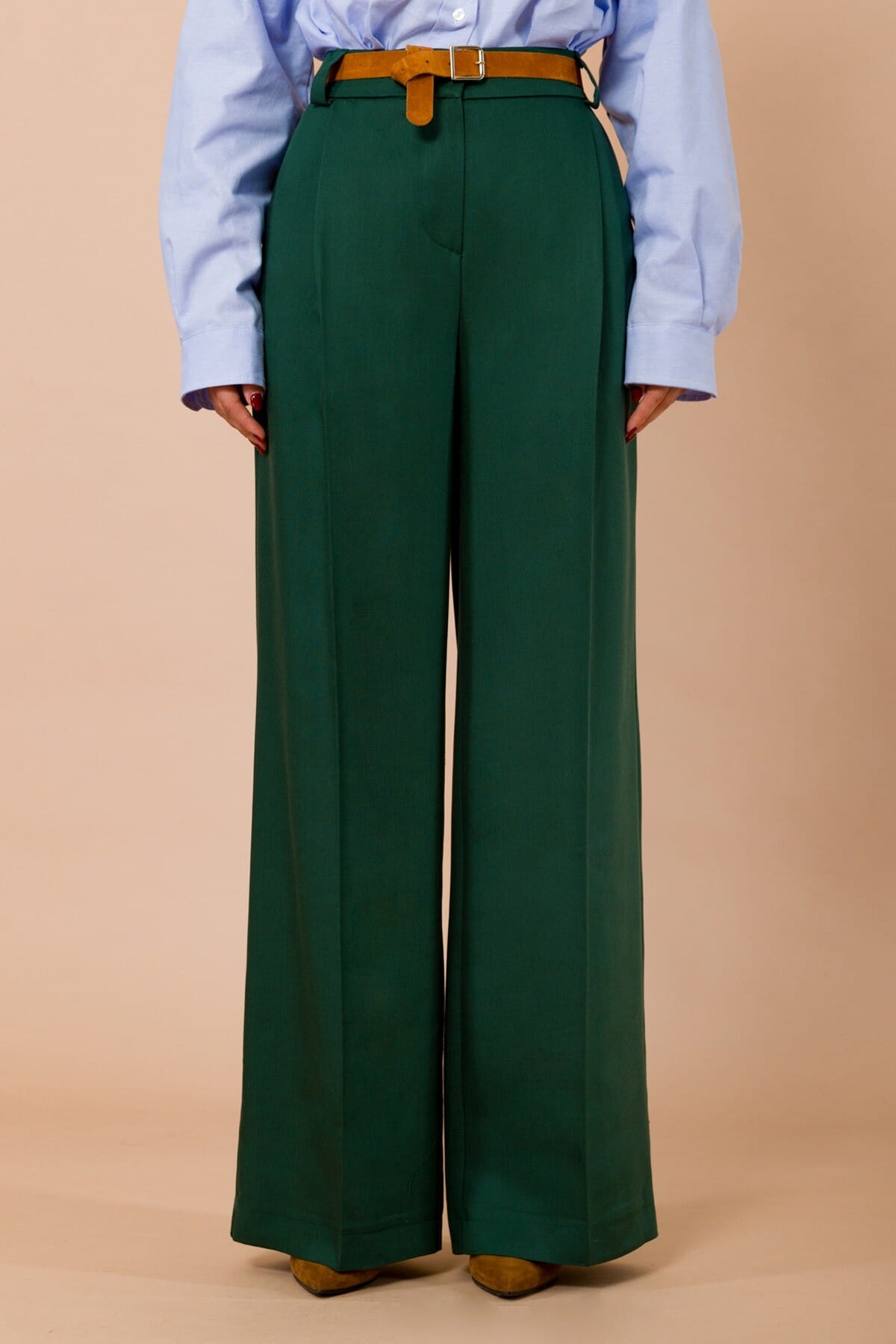 Pantalone Palazzo Con Cintura In Vita Ed Elastico Nel Retro Maryley