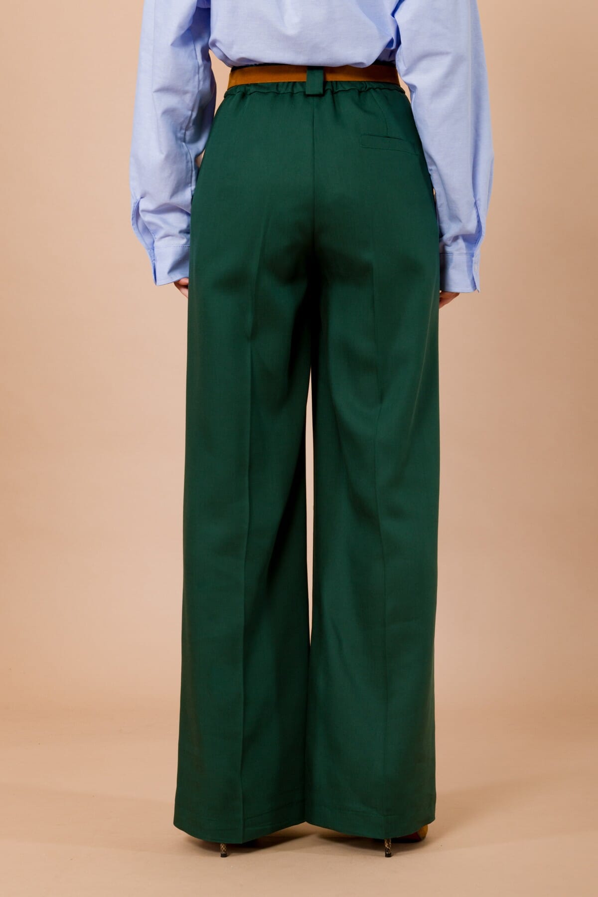 Pantalone Palazzo Con Cintura In Vita Ed Elastico Nel Retro Maryley