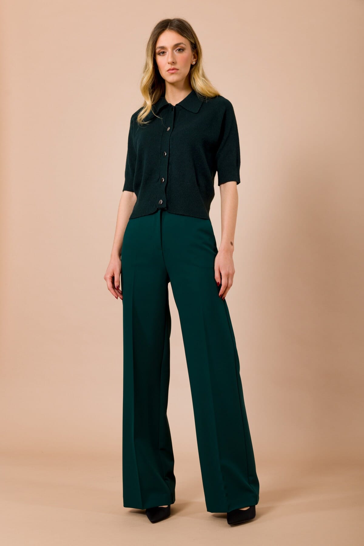 Pantalone Palazzo Con Elastico Nel Centro Dietro Maryley