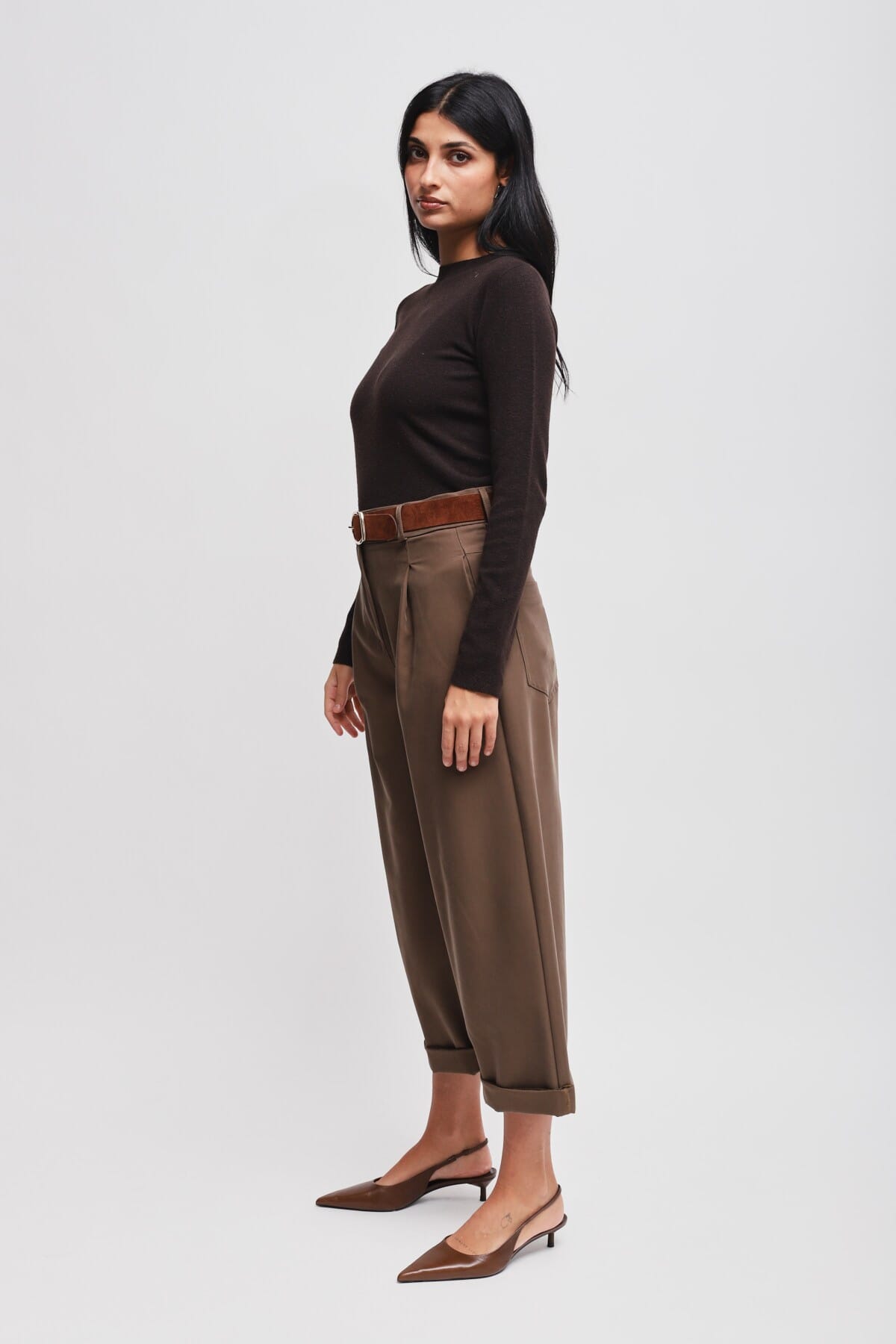 Pantaloni Cropped Con Cintura Maryley