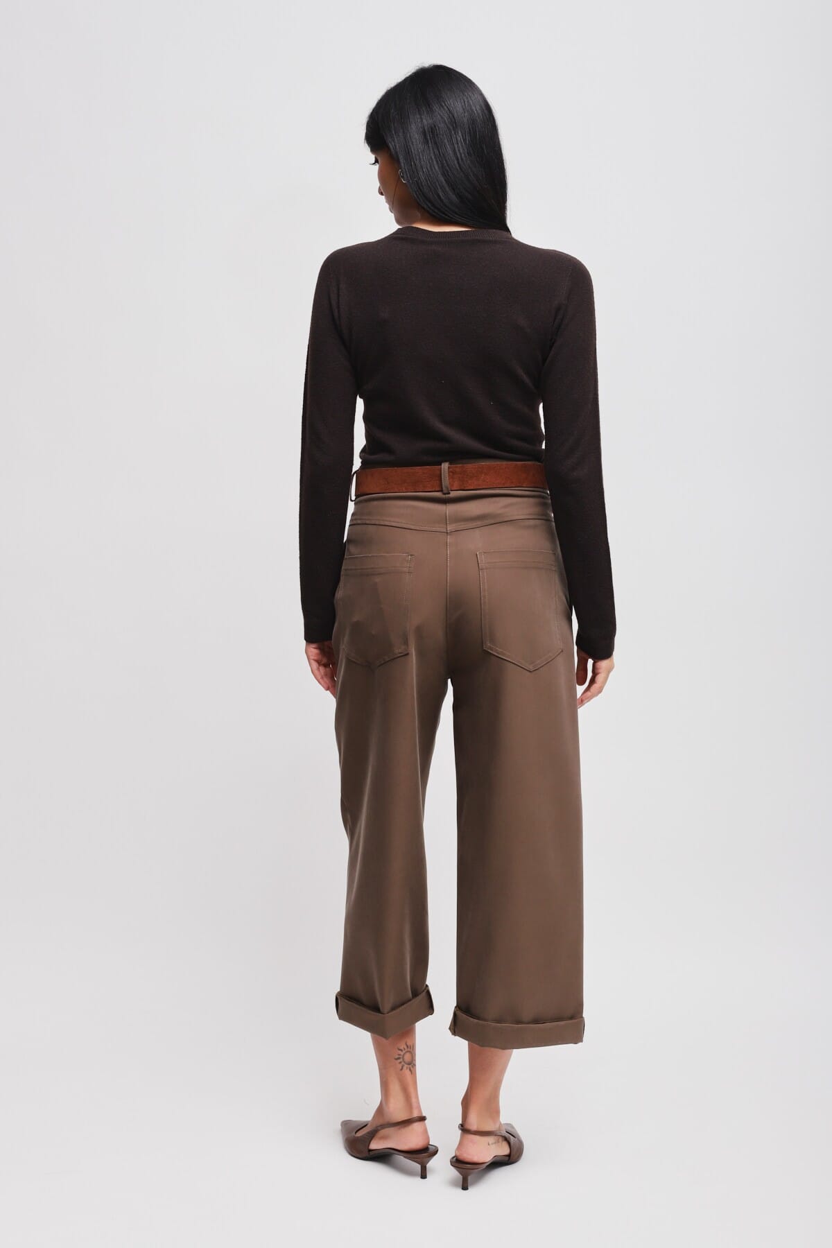 Pantaloni Cropped Con Cintura Maryley