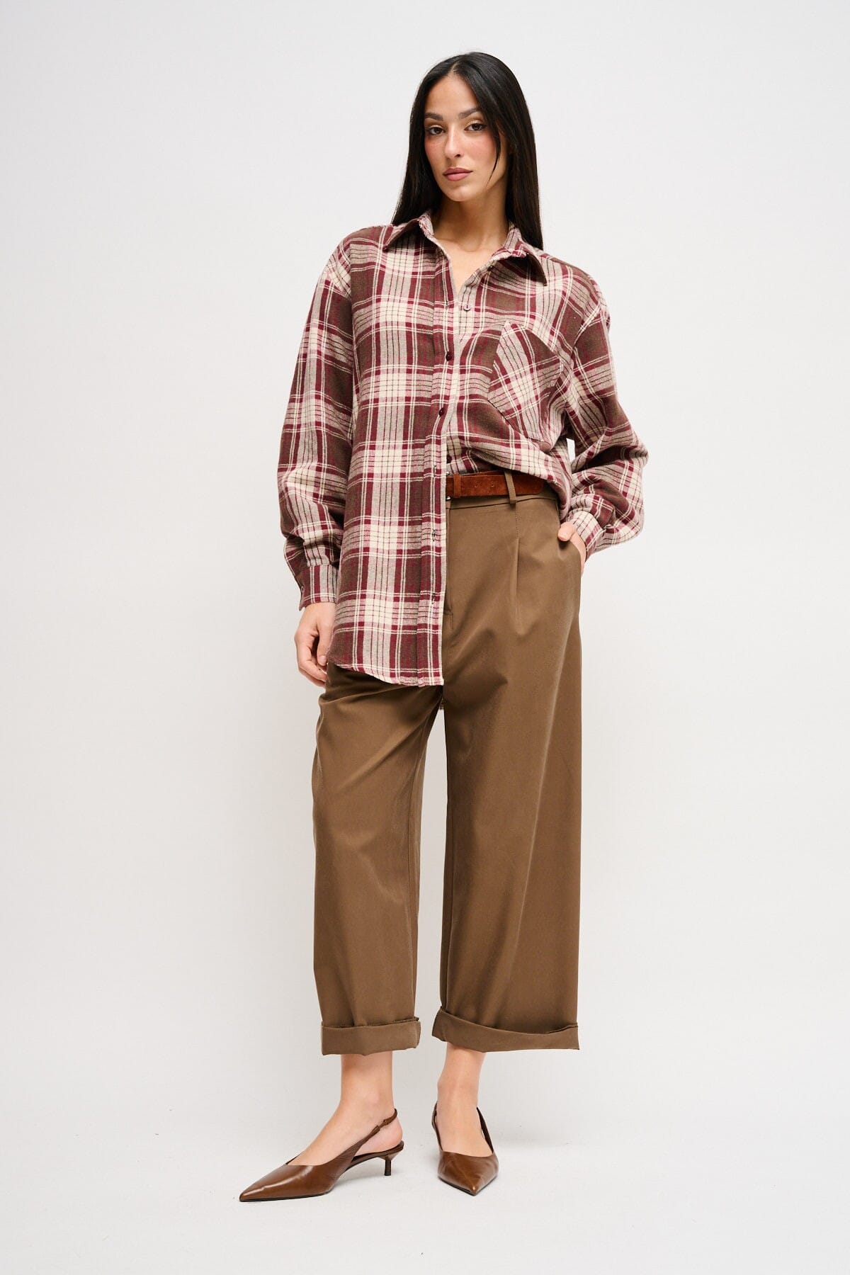 Pantaloni Cropped Con Cintura Maryley