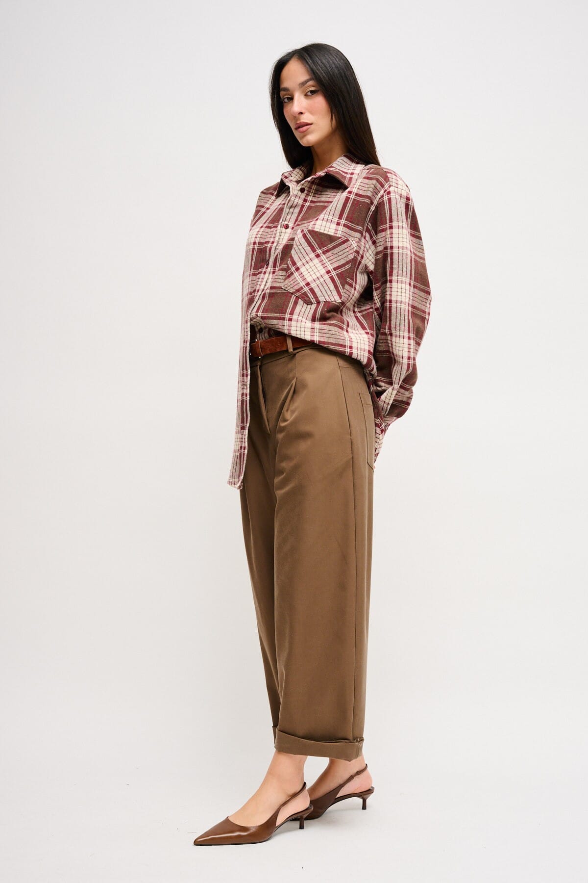 Pantaloni Cropped Con Cintura Maryley