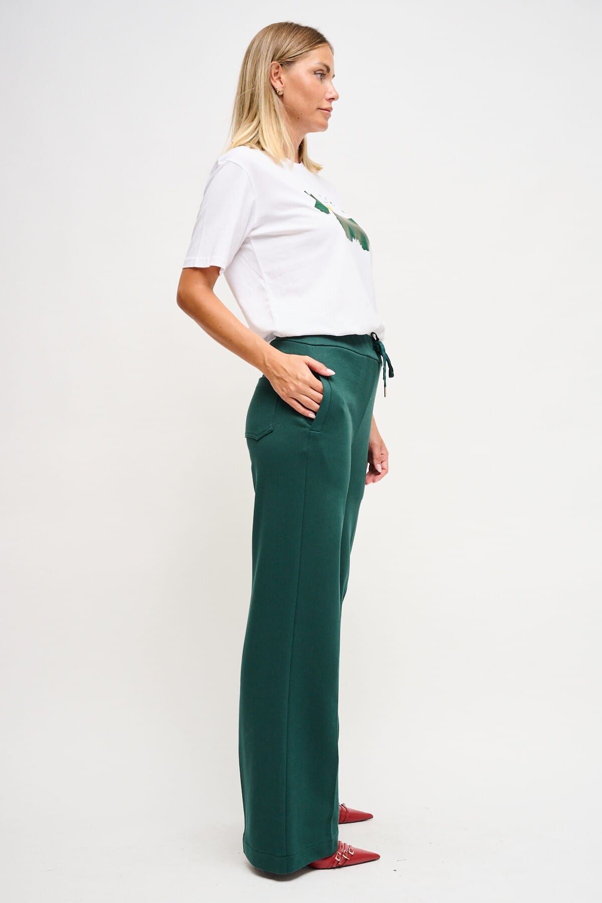 Pantalone Palazzo In Felpa Con Coulisse In Vita Maryley