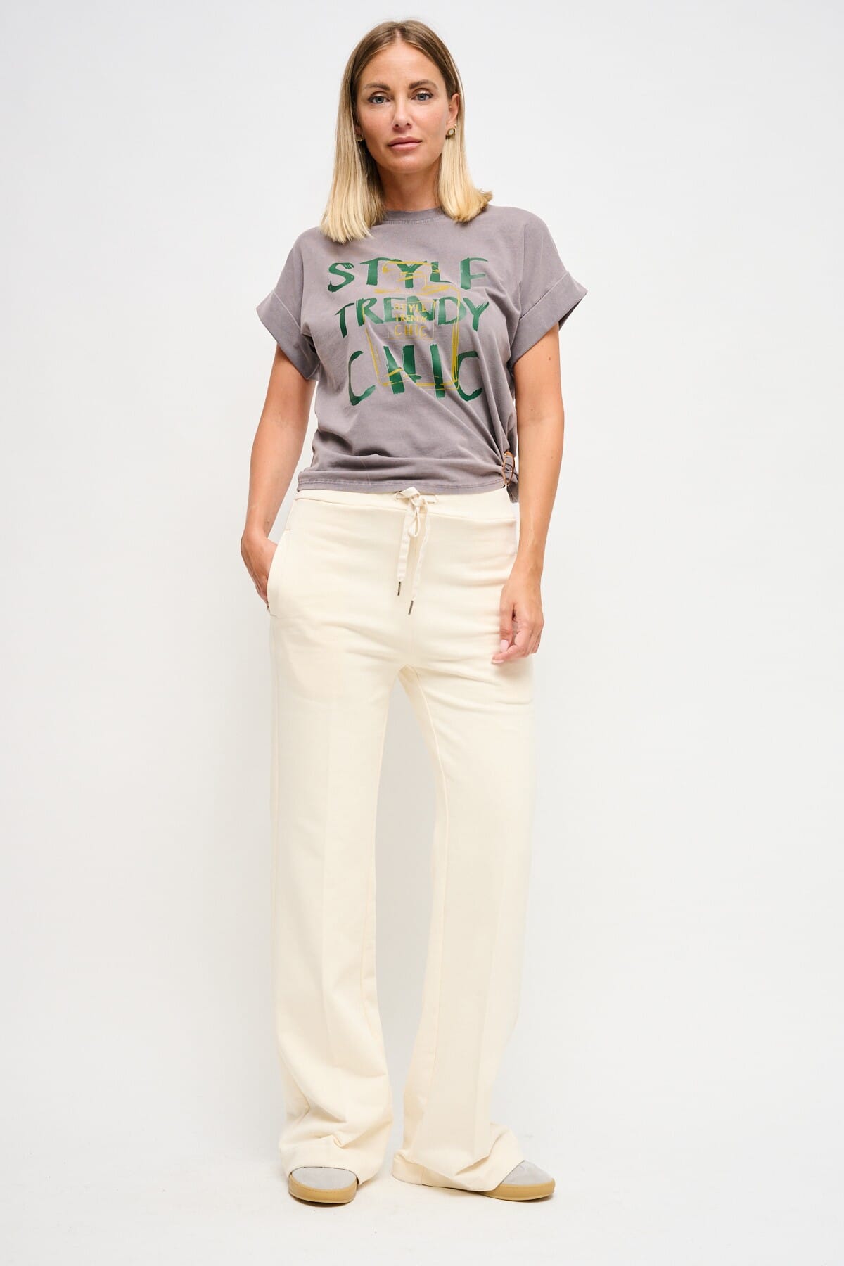 Pantalone Palazzo In Felpa Con Coulisse In Vita Maryley