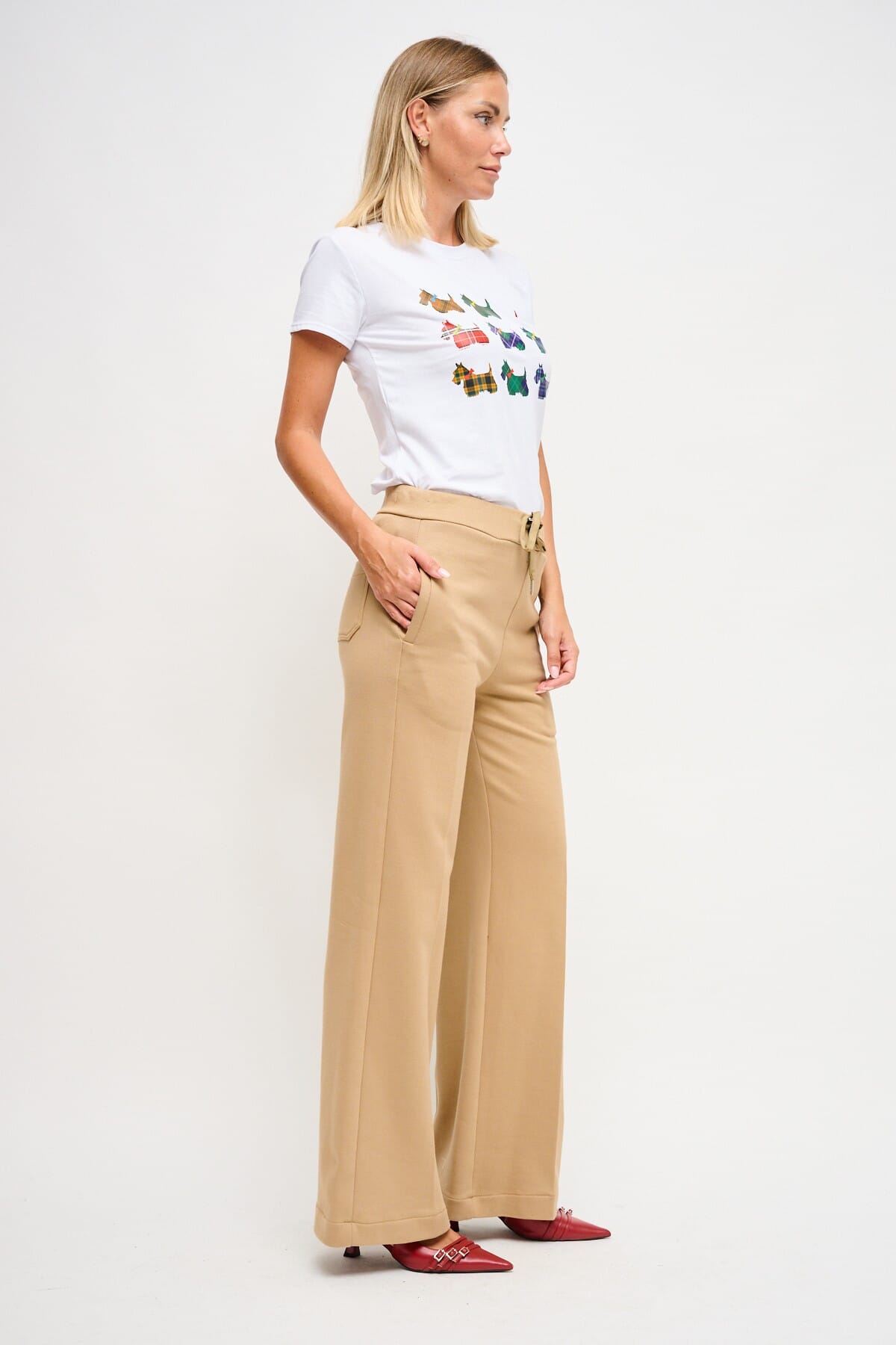 Pantalone Palazzo In Felpa Con Coulisse In Vita Maryley
