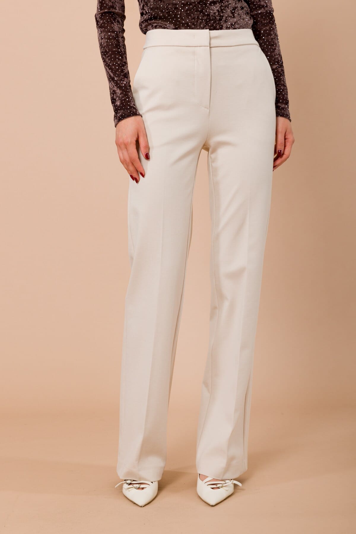 Pantalone In Punto Milano Palazzo Con Tasche Alla Francese Maryley