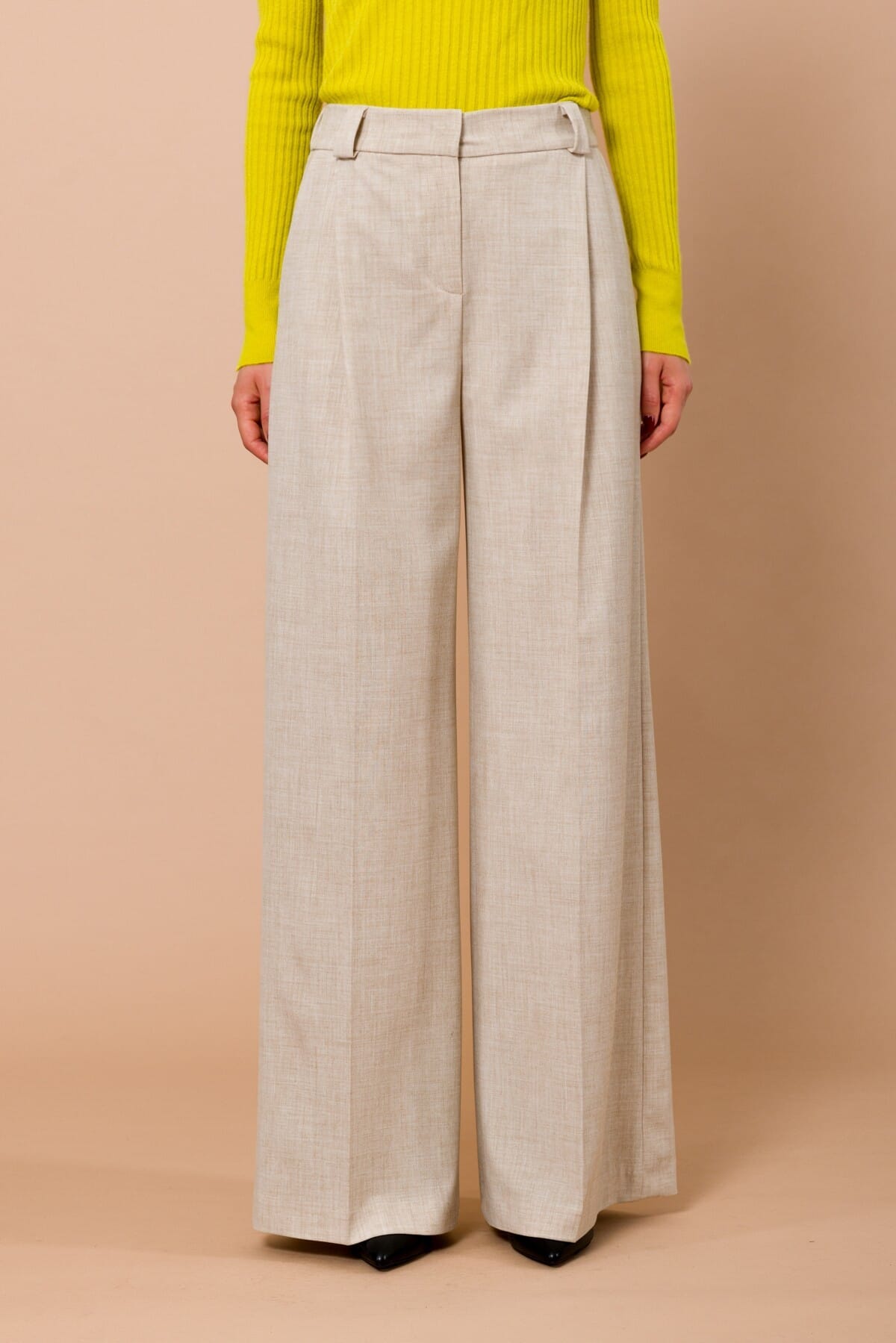 Pantalone Palazzo Con Elastico E Pieghe Sul Davanti Maryley