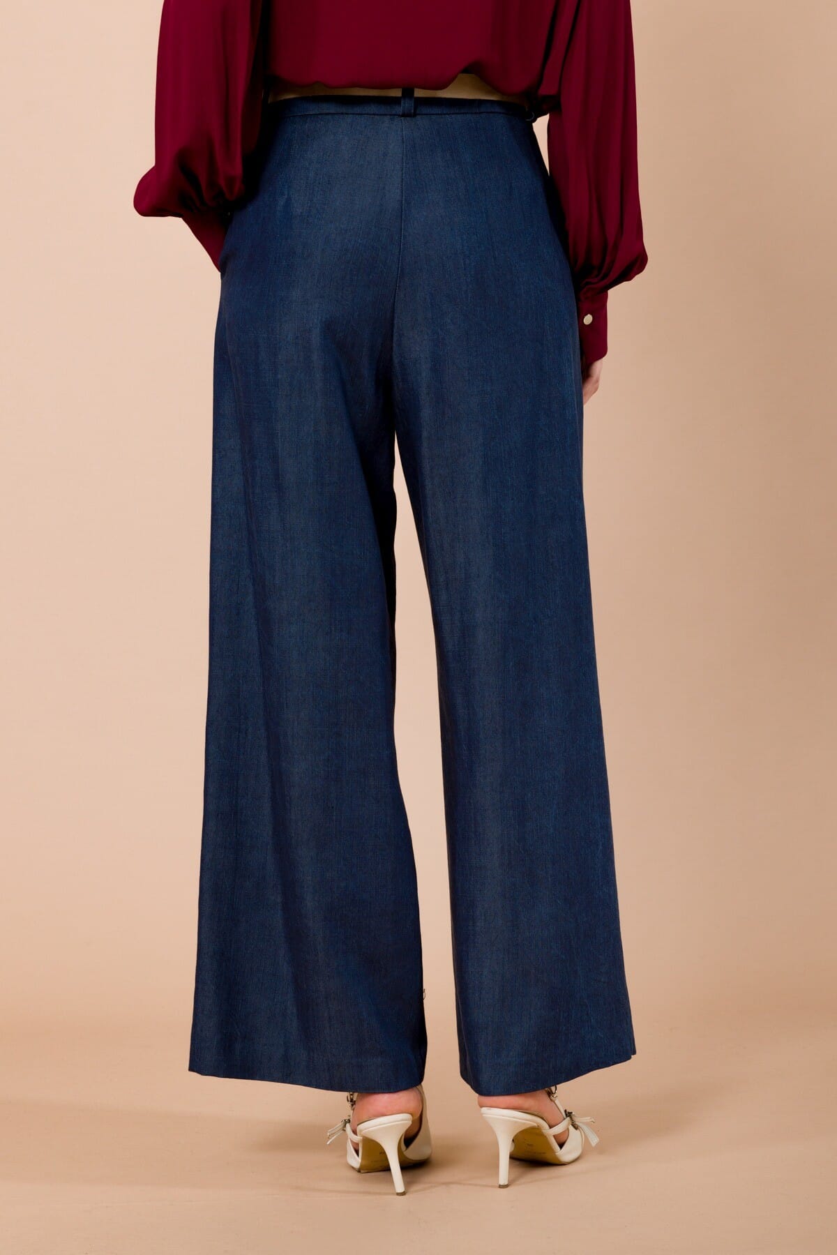 Pantalone Palazzo Con Cintura Scamosciata In Vita Maryley