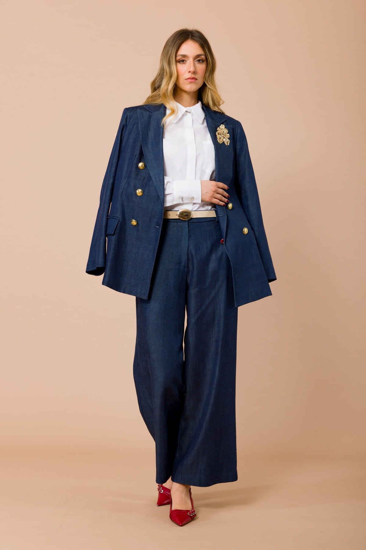 Pantalone Palazzo Con Cintura Scamosciata In Vita Maryley