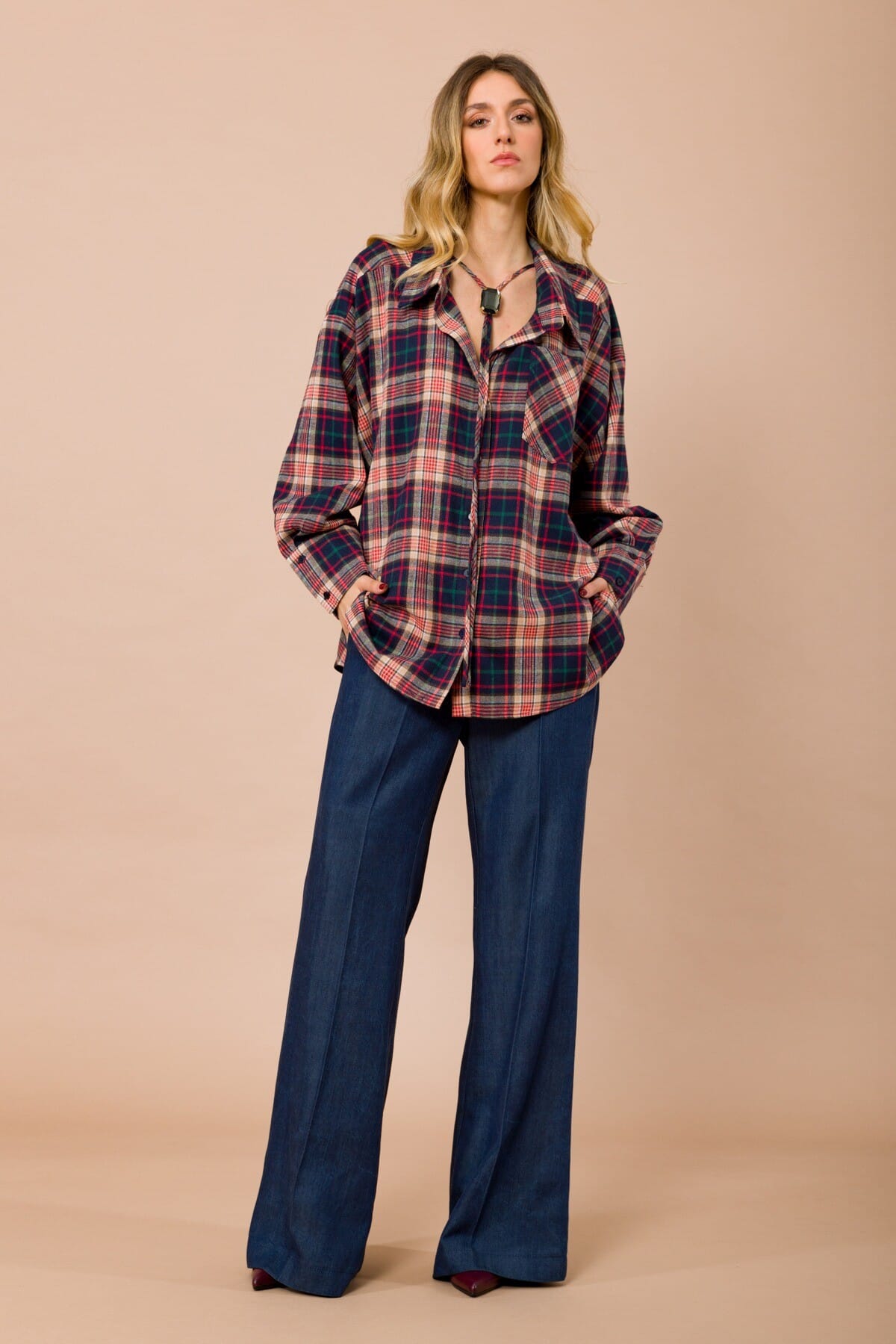 Pantalone Palazzo Con Cintura Uomo Interna Maryley