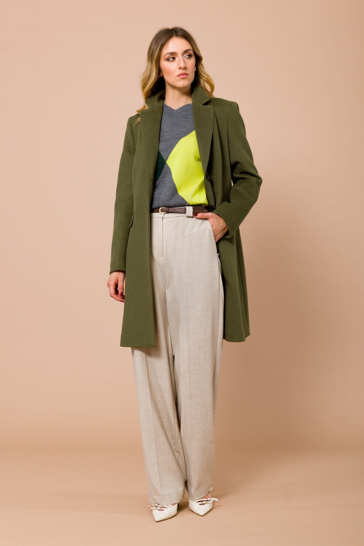 Pantalone Dritto Con Cintura In Vita Maryley