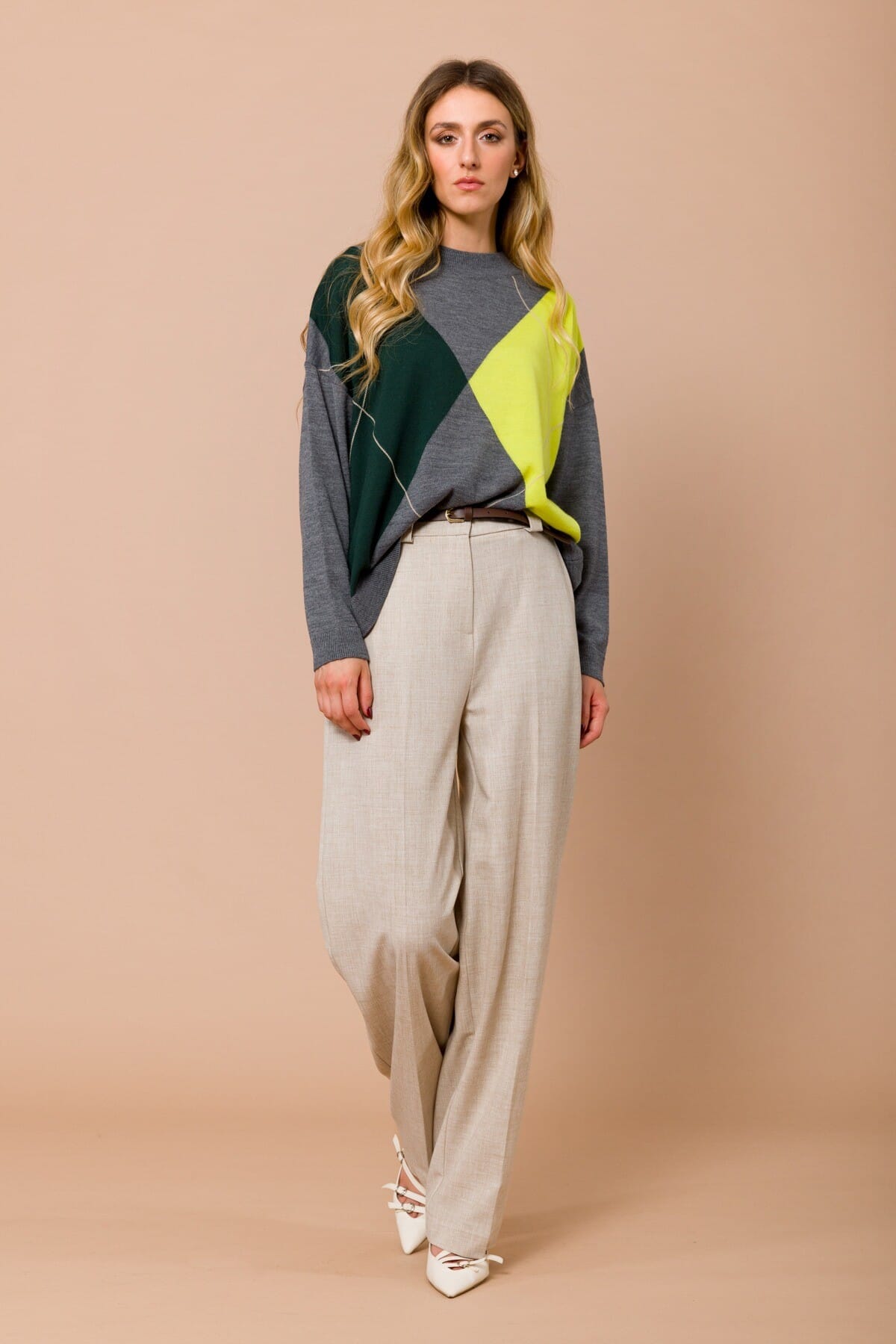 Pantalone Dritto Con Cintura In Vita Maryley