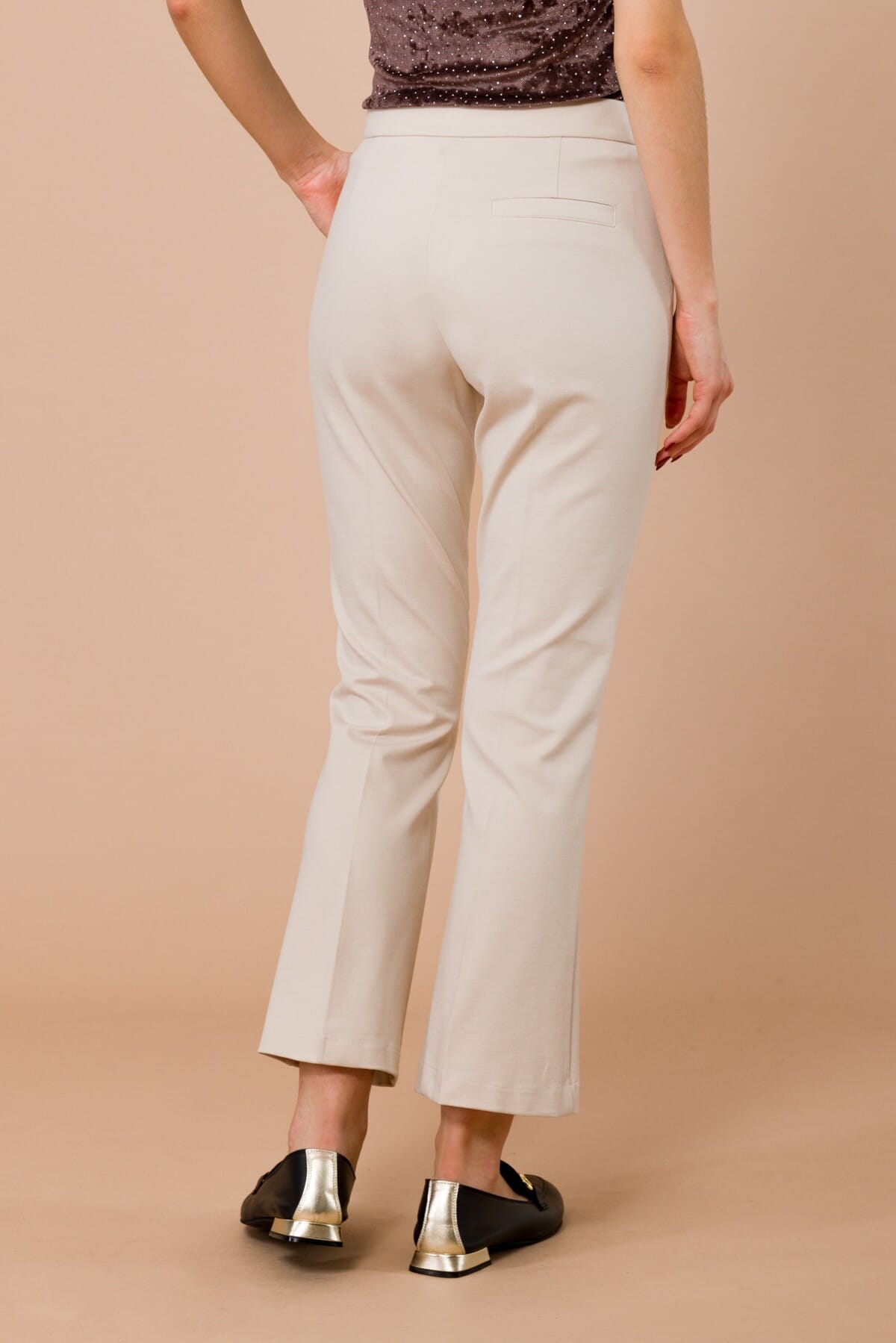 Pantalone Trombetta In Punto Milano Con Tasche Alla Francesce Maryley