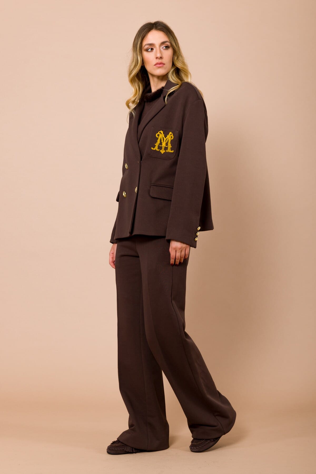 Giacca In Felpa Oversize Con Ricamo Logo Sul Taschino Maryley