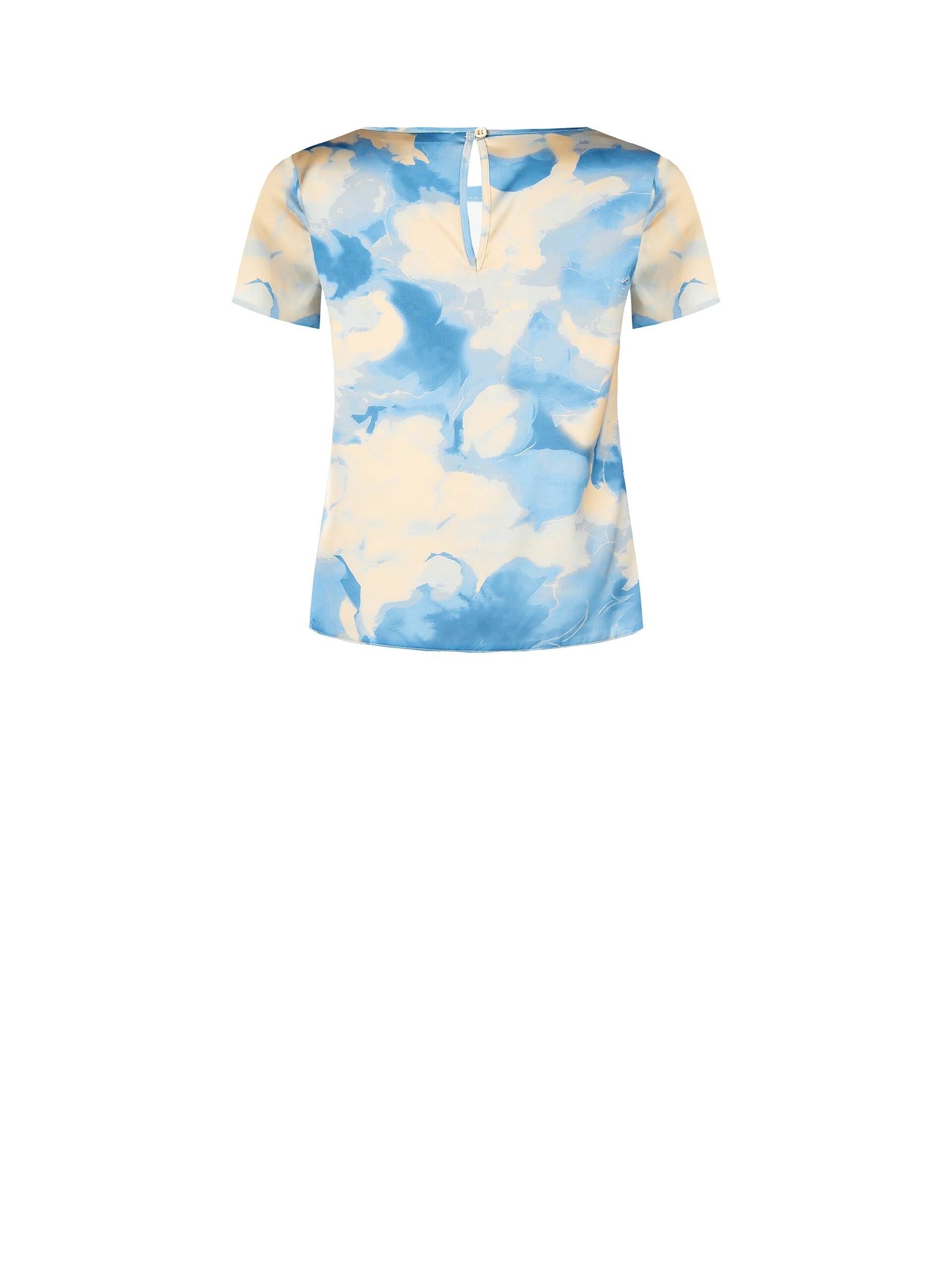 Rinascimento - Chemisier à manches courtes en satin à fleurs chatoyantes