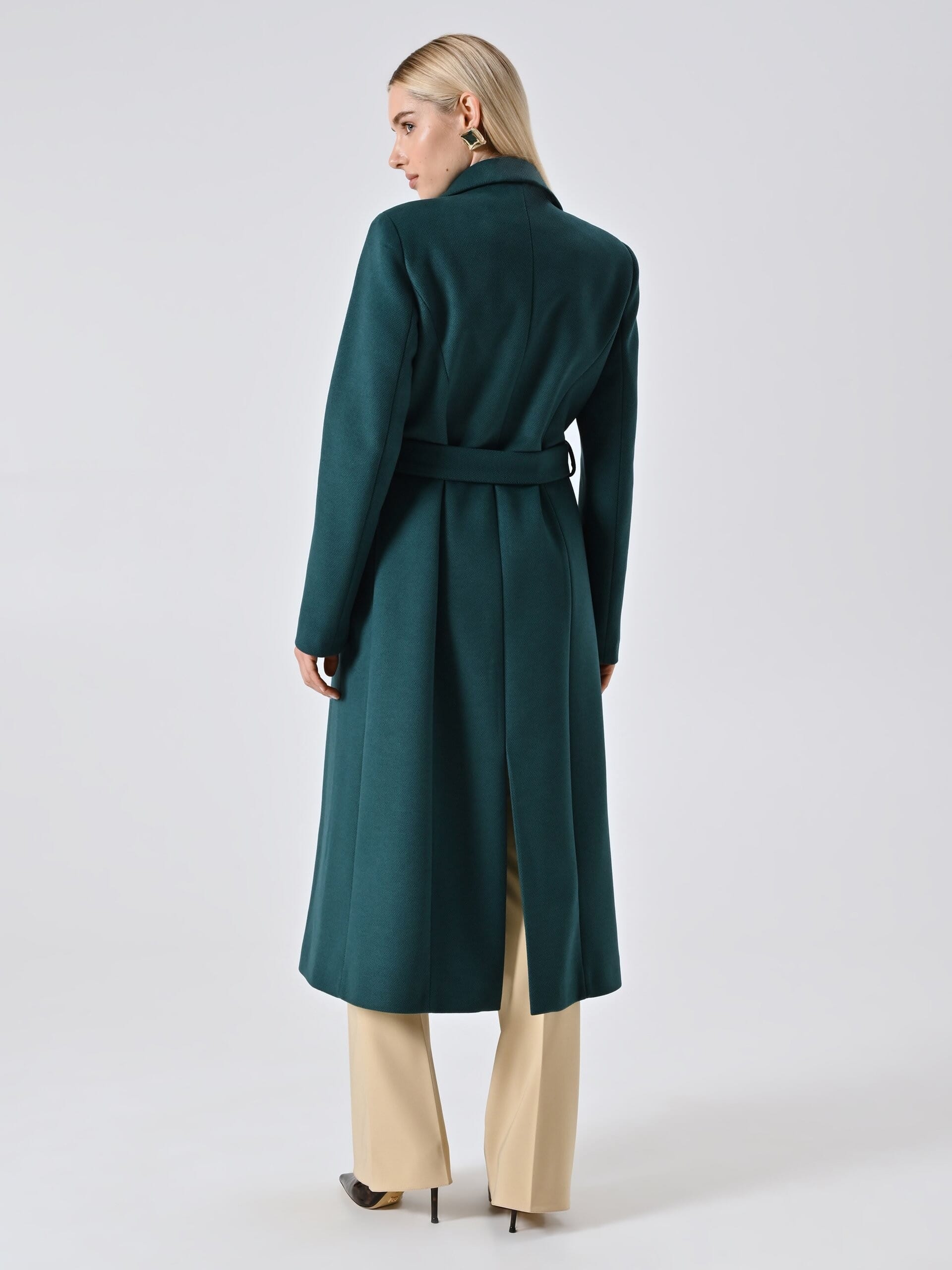 Manteau long en velours avec ceinture coordonnée Rinascimento