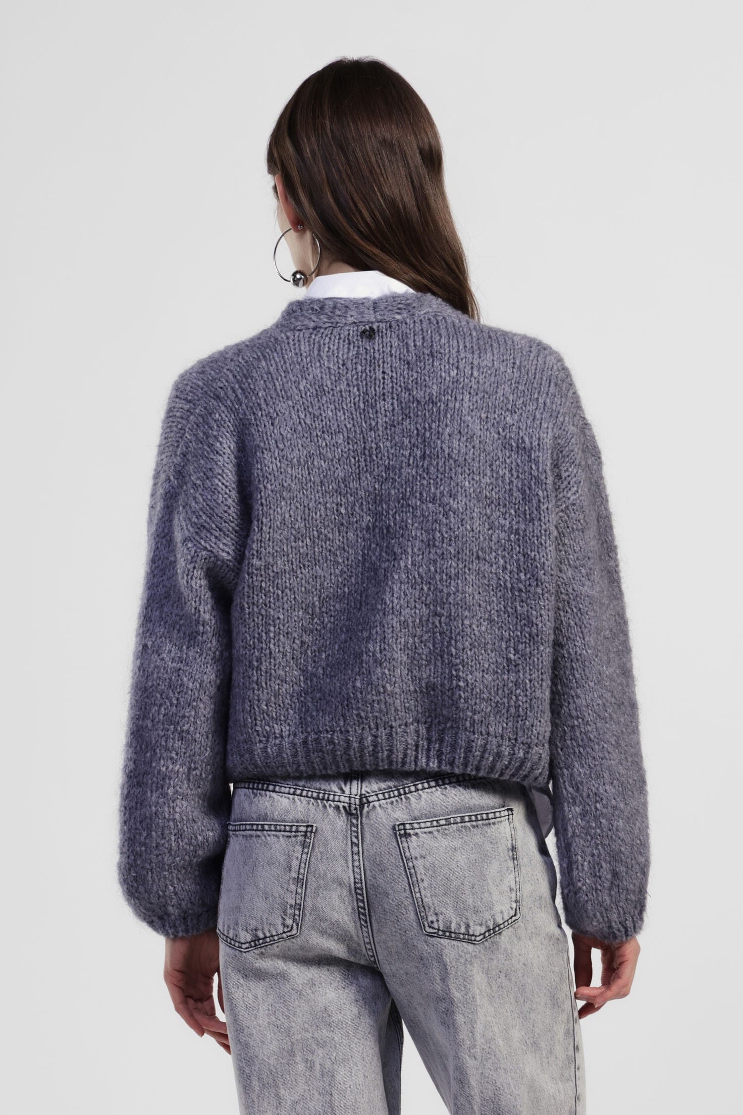 Cardigan court à manches larges et boutons Dixie