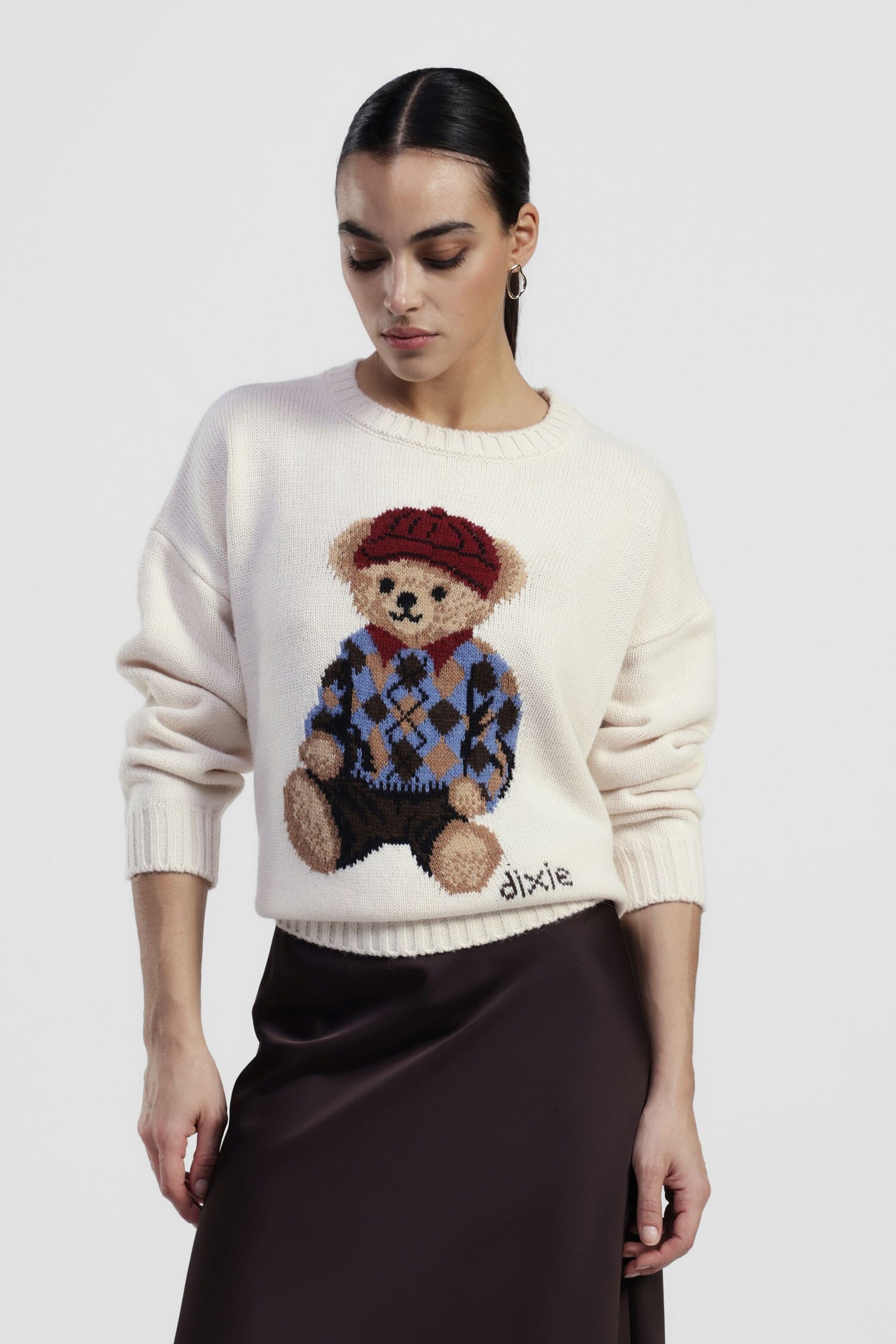 Maglione Girocollo Con Motivo Orsetto Stampato Dixie