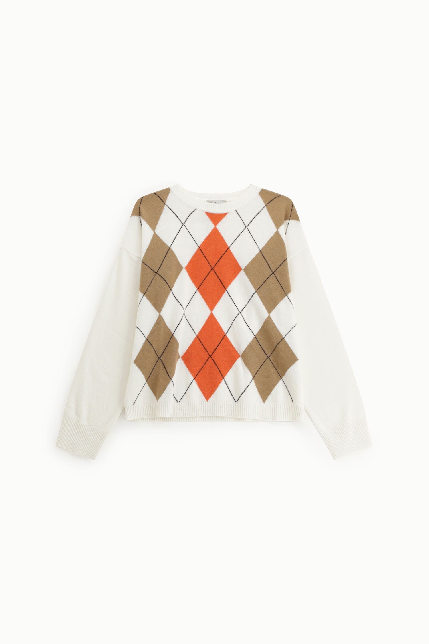Maglione Girocollo Fantasia Argyle Manica Lunga Dixie