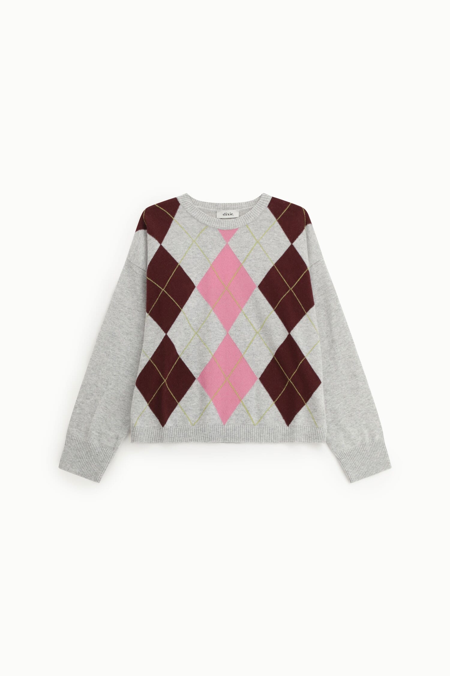 Maglione Girocollo Fantasia Argyle Manica Lunga Dixie