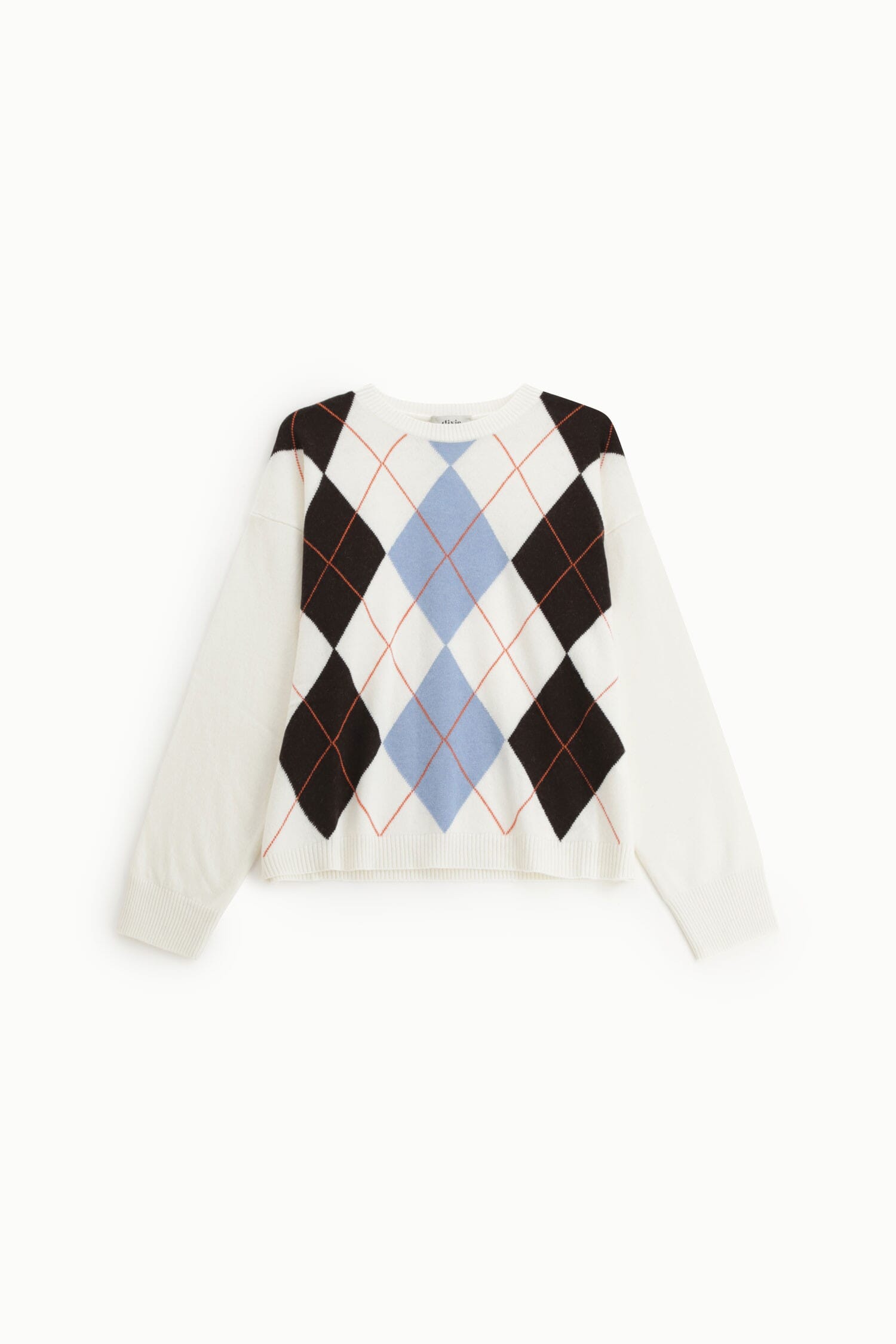Maglione Girocollo Fantasia Argyle Manica Lunga Dixie