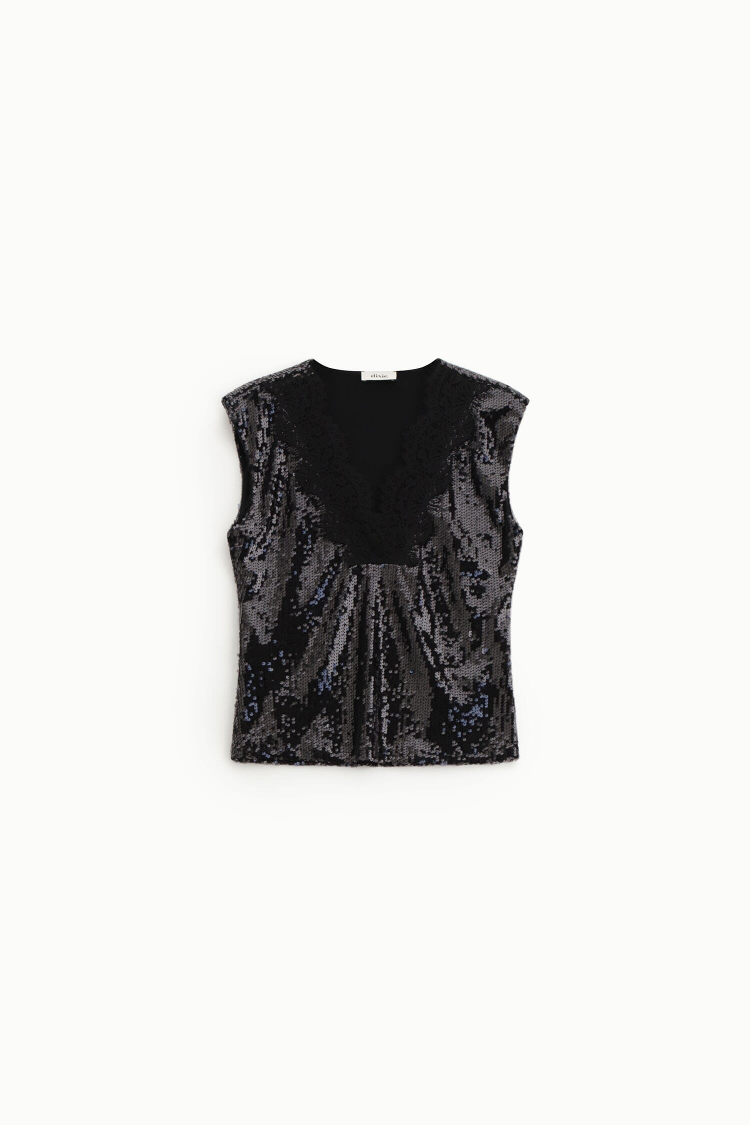 Top Senza Maniche Con Paillettes E Scollo A V Dixie