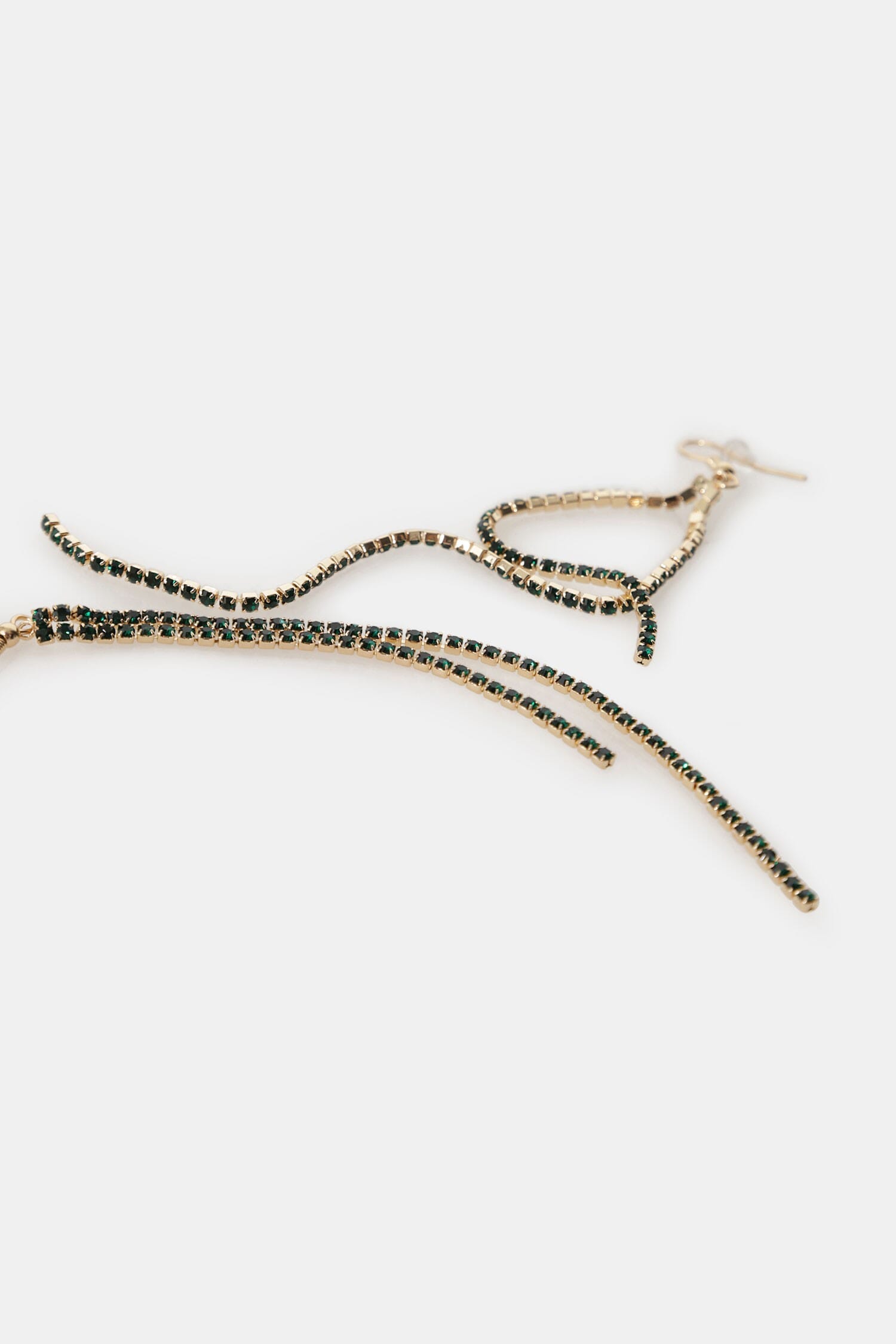 Orecchini Pendenti Doppia Fila Strass Sottili Dixie