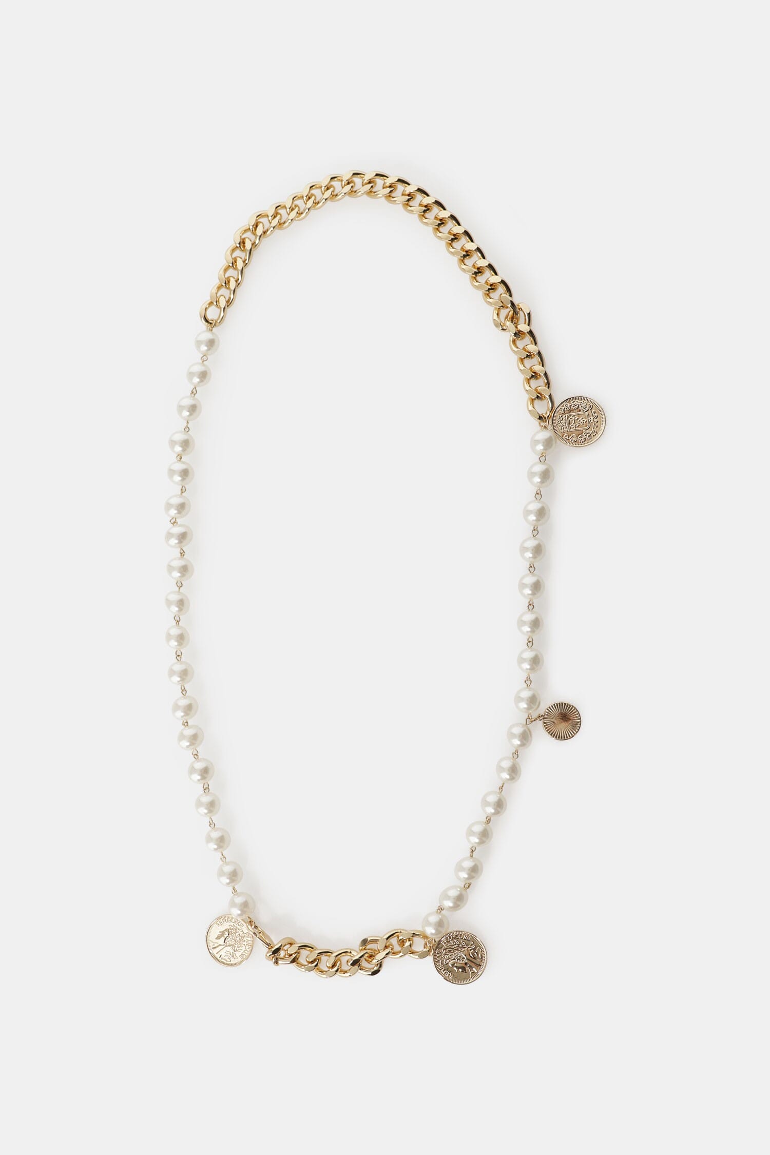 Cintura Con Catena, Perle E Pendenti Moneta Dixie