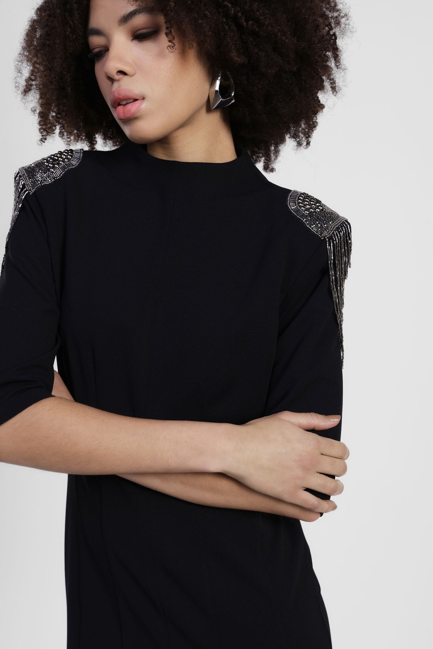 Abito Corto Con Spalline Gioiello Applicate Dixie