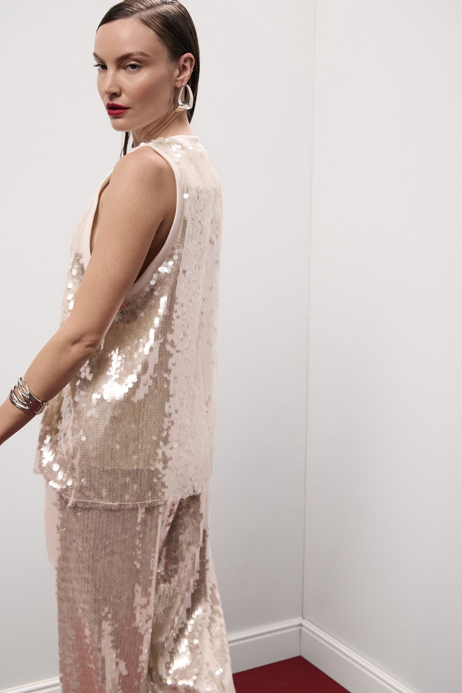 Top Con Paillettes E Scollo Rotondo Dixie