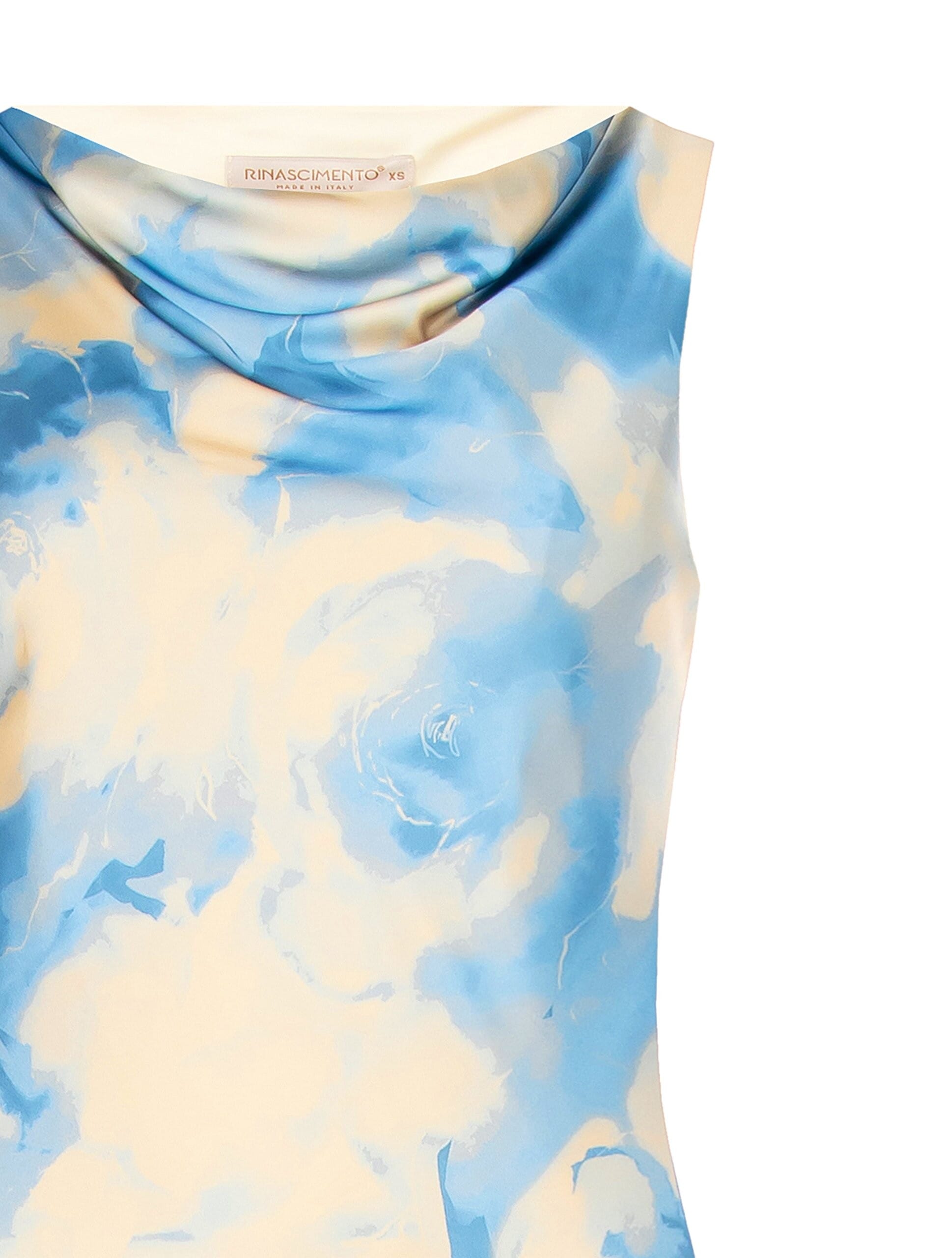 Abito Scivolato In Raso A Fiori Sfumati Rinascimento