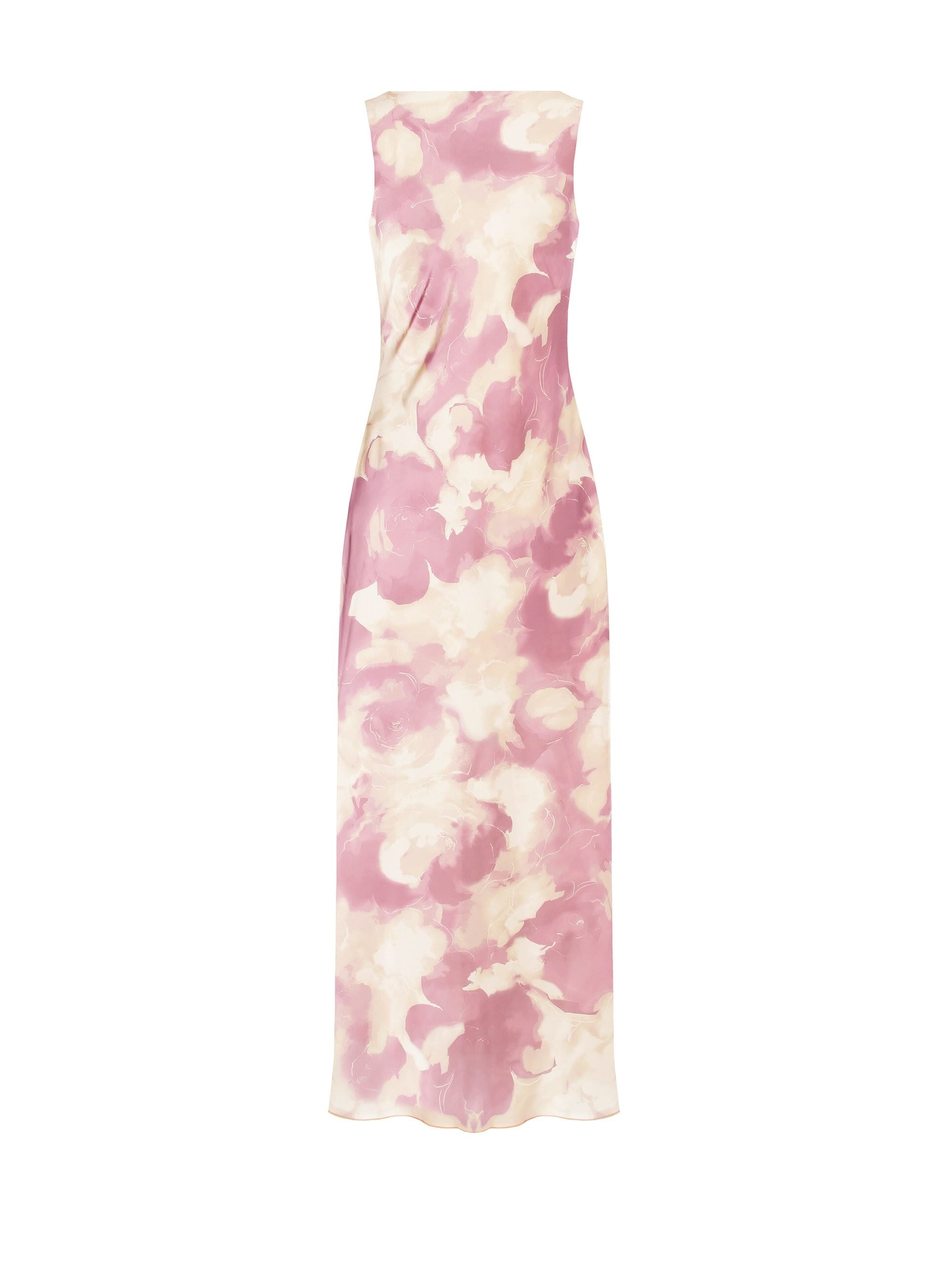 Abito Scivolato In Raso A Fiori Sfumati Rinascimento