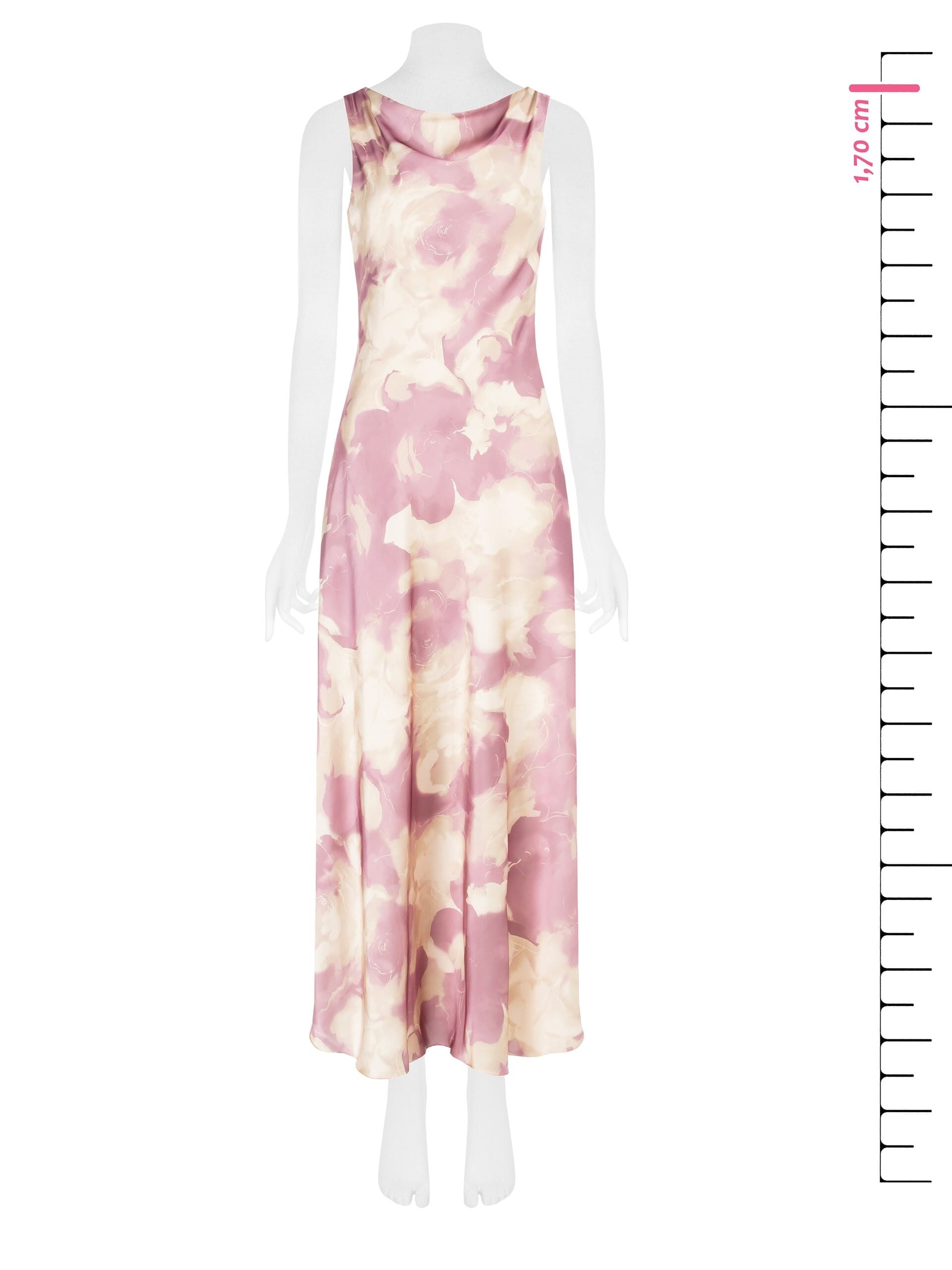 Abito Scivolato In Raso A Fiori Sfumati Rinascimento