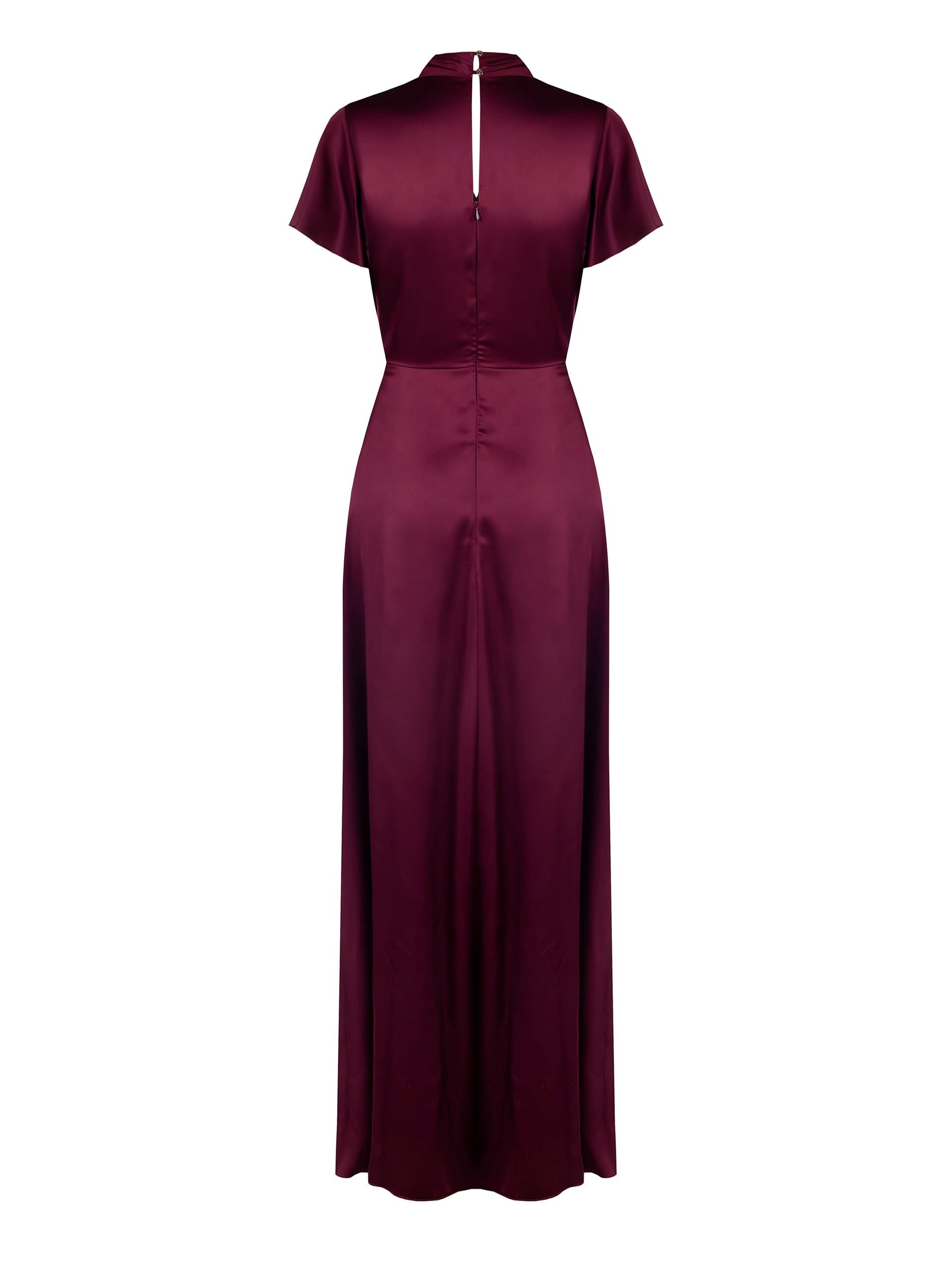 Abito Lungo In Raso Con Scollo A V Incrociato Annodato In Vita Rinascimento