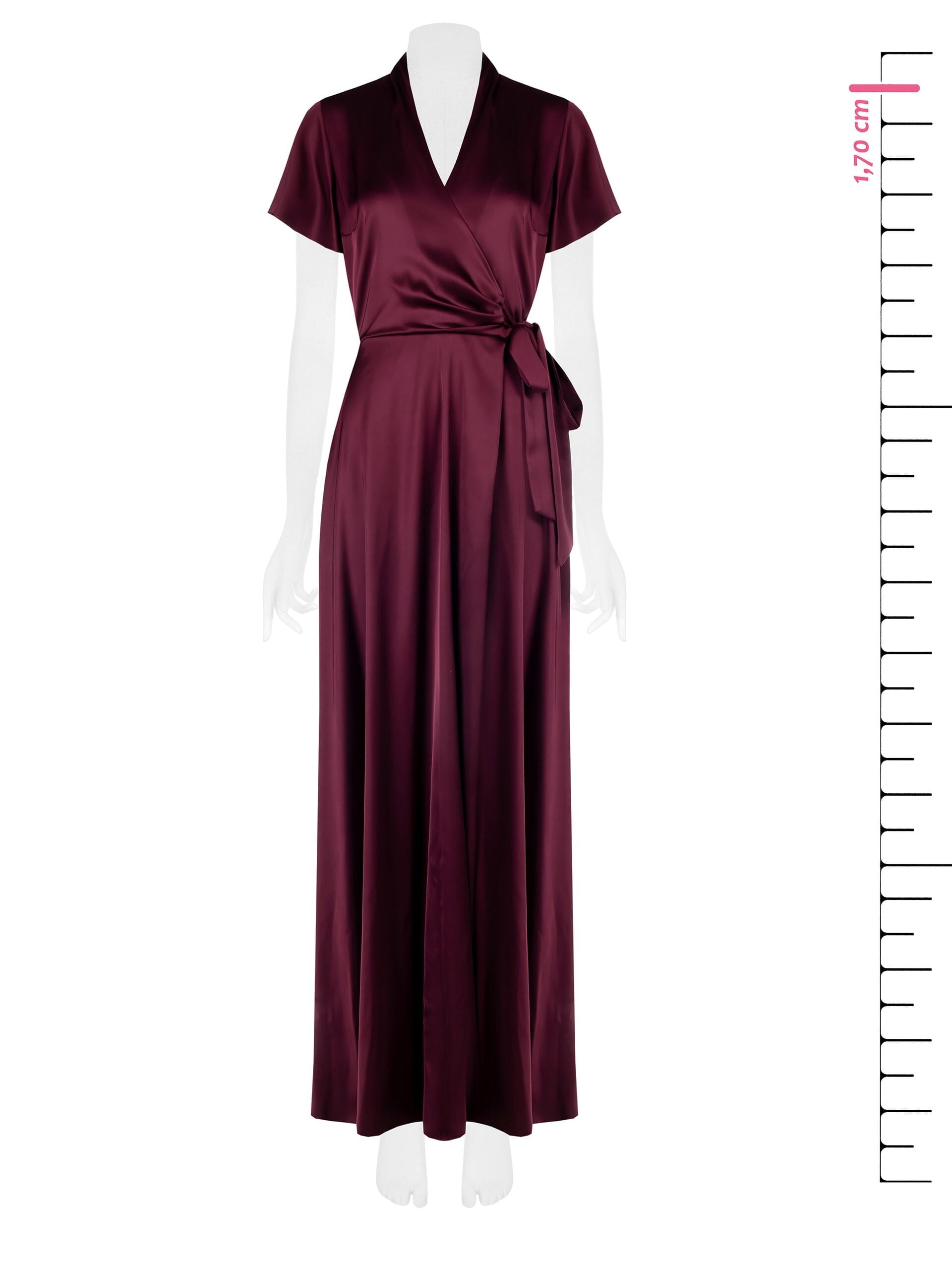 Abito Lungo In Raso Con Scollo A V Incrociato Annodato In Vita Rinascimento