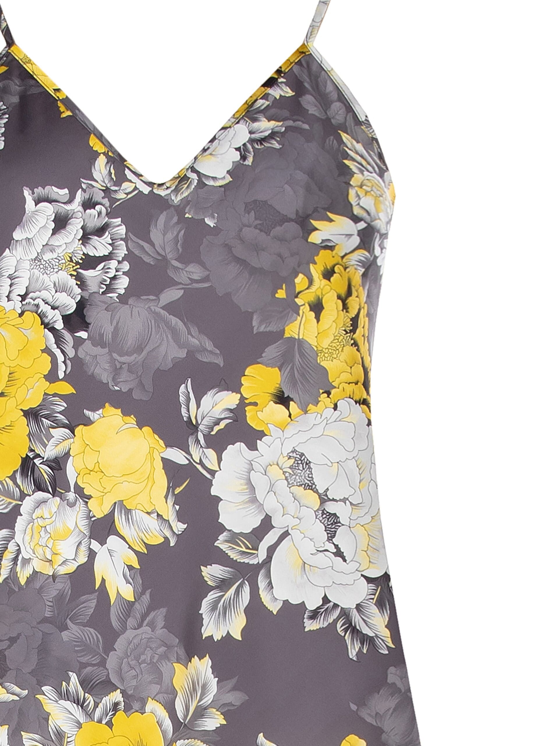 Abito Lungo Sottoveste In Raso A Fiori Rinascimento