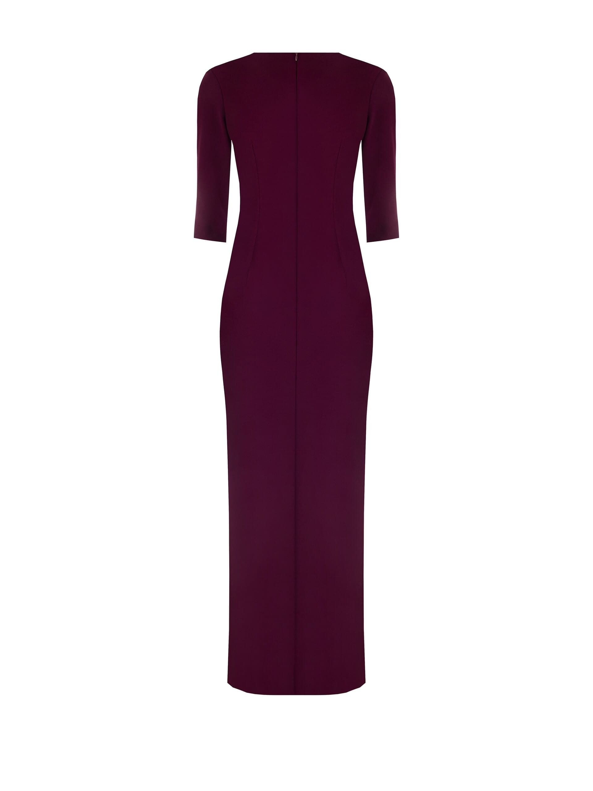 Abito Lungo A Tubino In Scuba Crepe Con Scollo A Cuore E Spalline Rinascimento