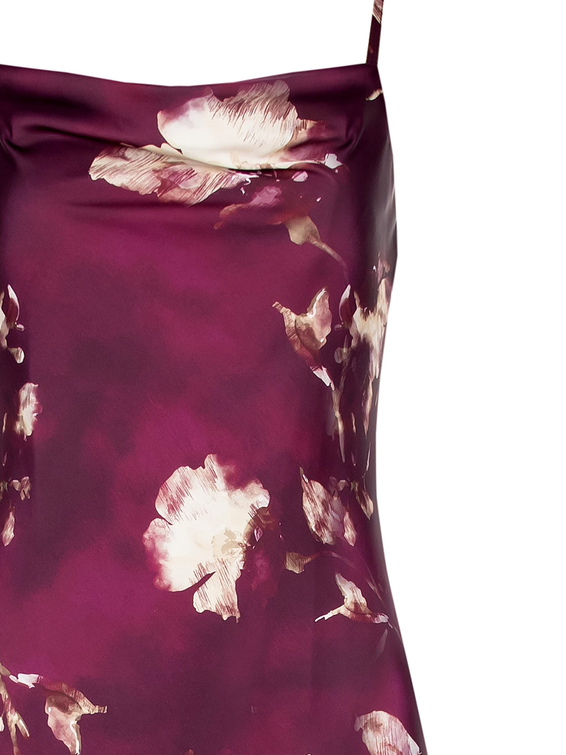 Abito Lungo A Sirena In Raso A Fiori Rinascimento